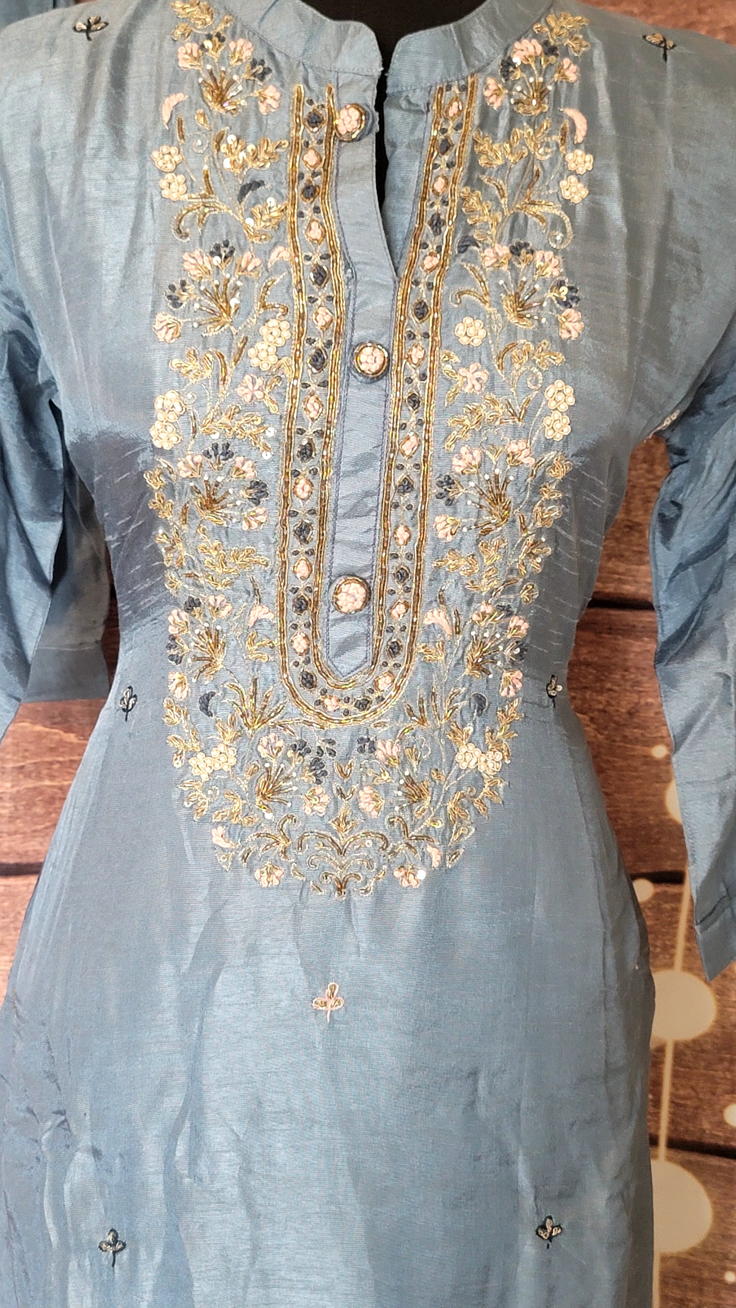 Silk kurti with pant ( no dupatta)