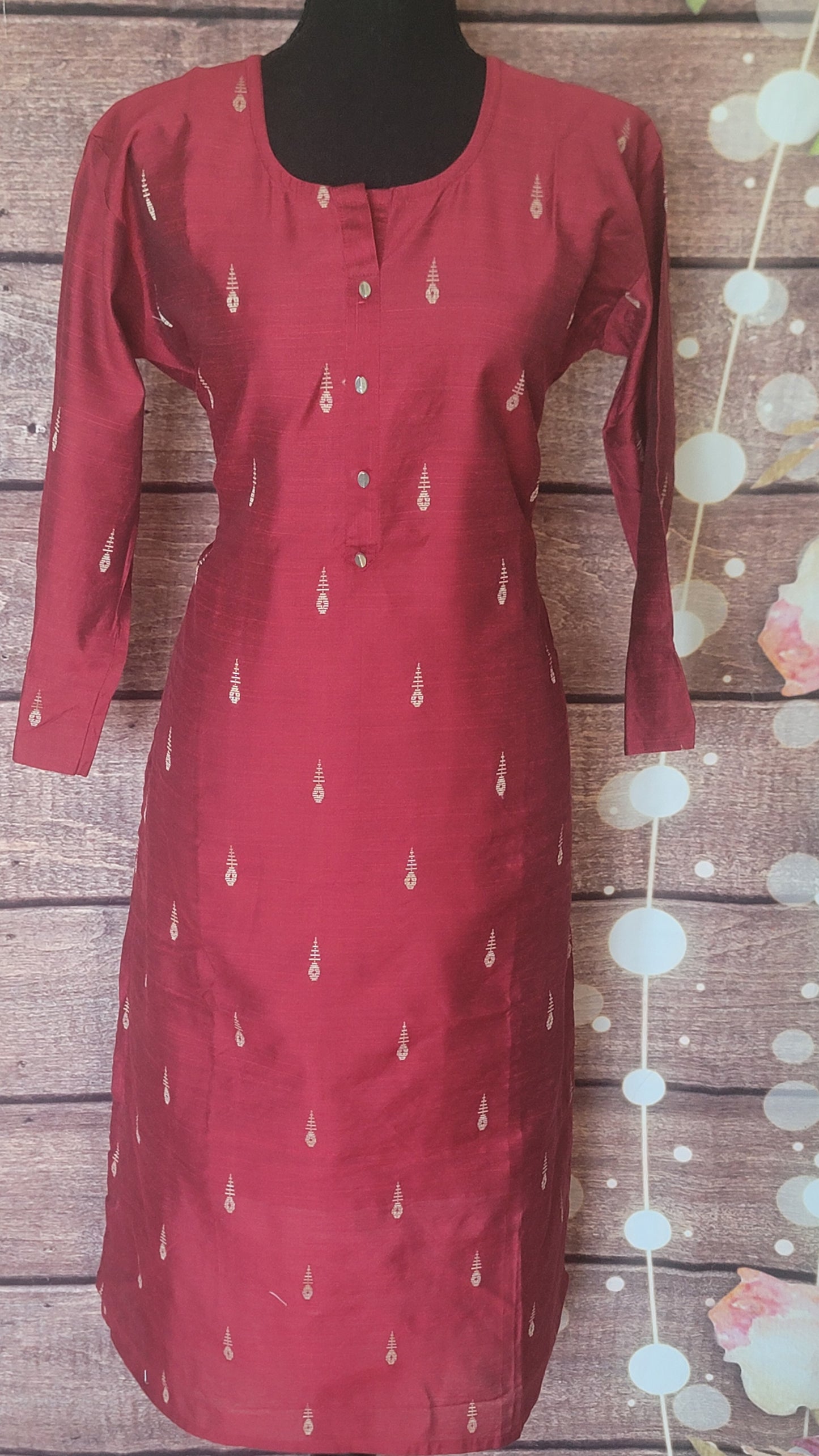 Cotton kurti with off white print