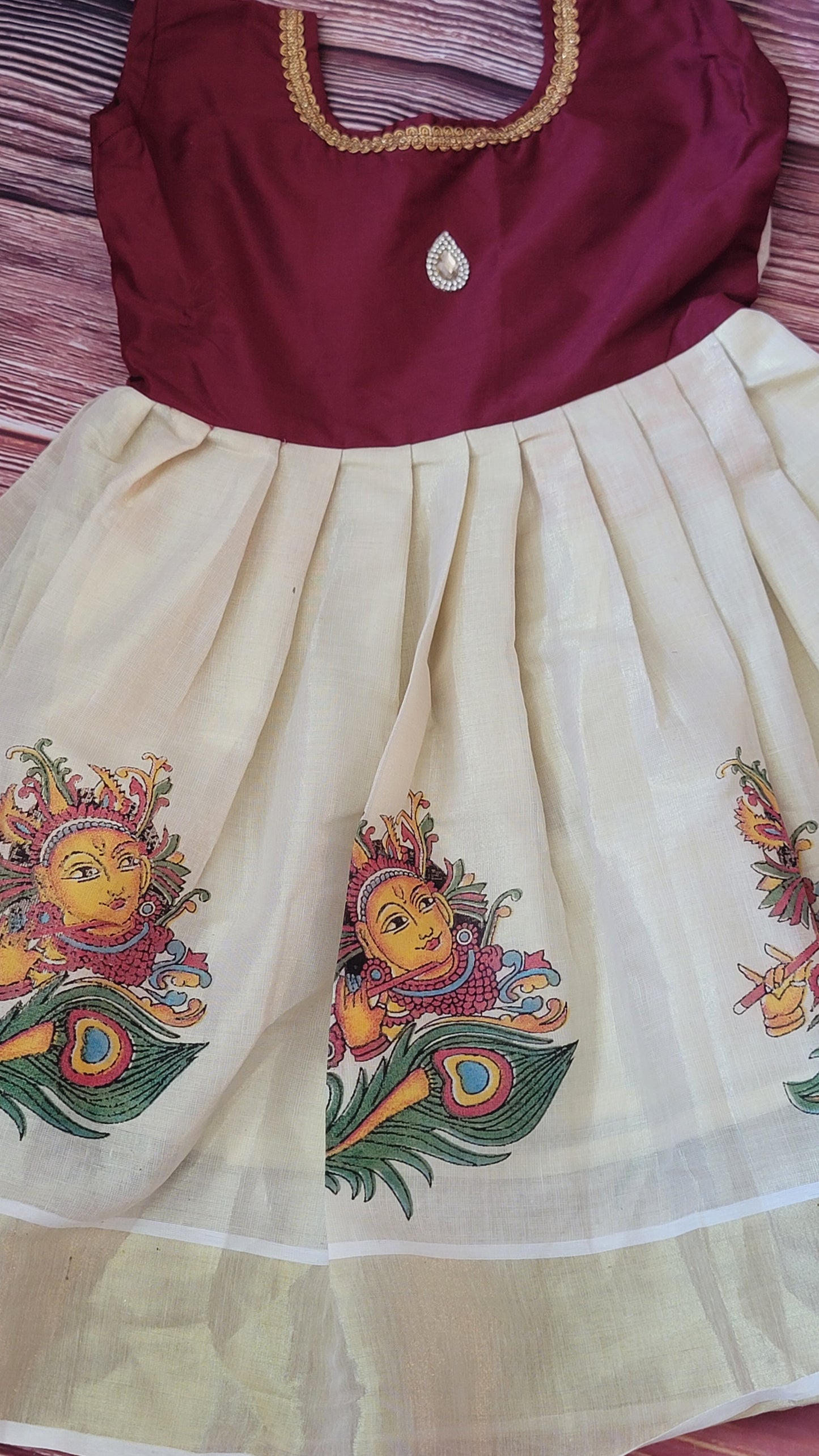 Tissue silk frock for girls- 3-4 yrs old
