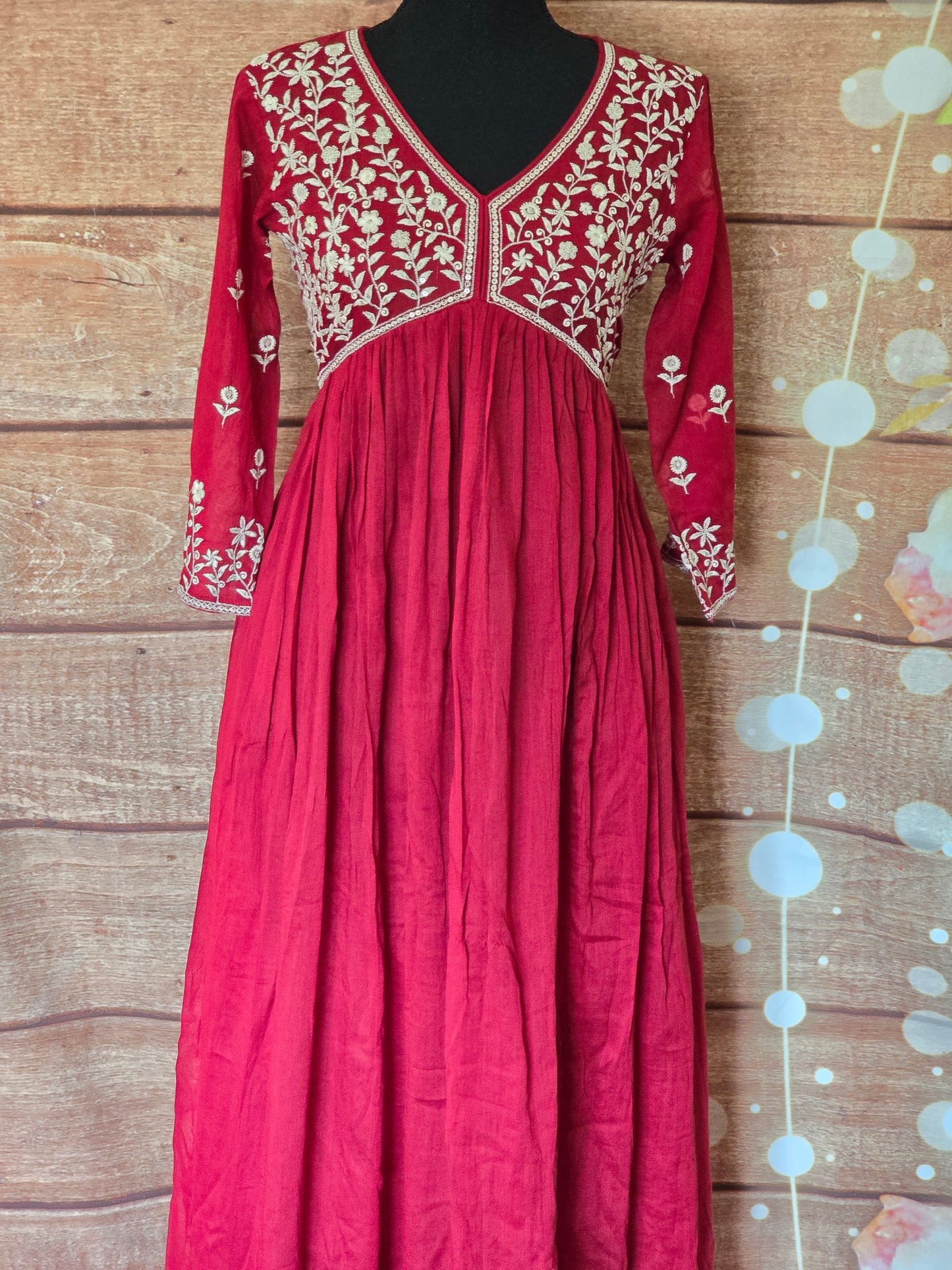 Chanderi silk anarkali salwar suit set