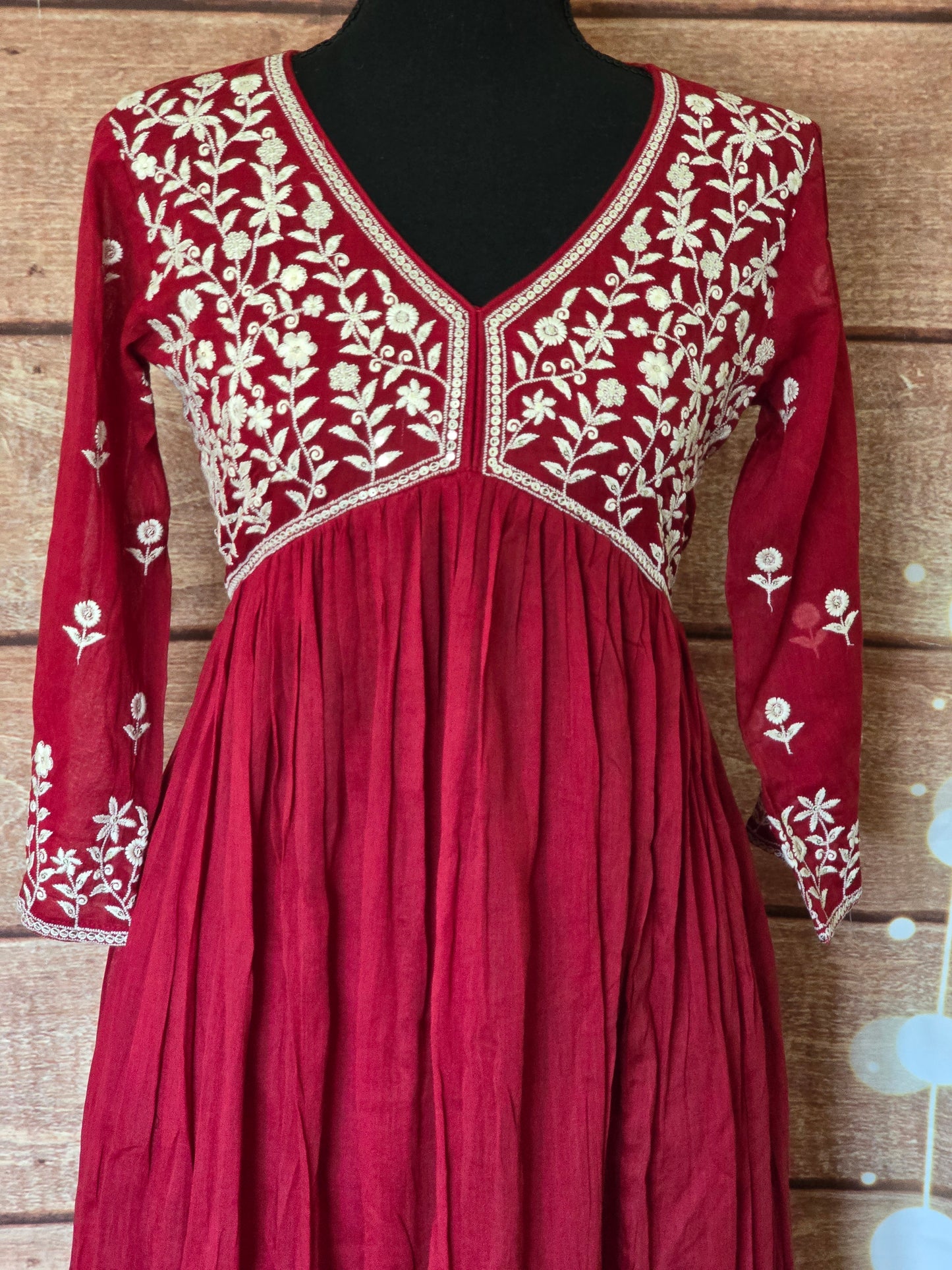 Chanderi silk anarkali salwar suit set