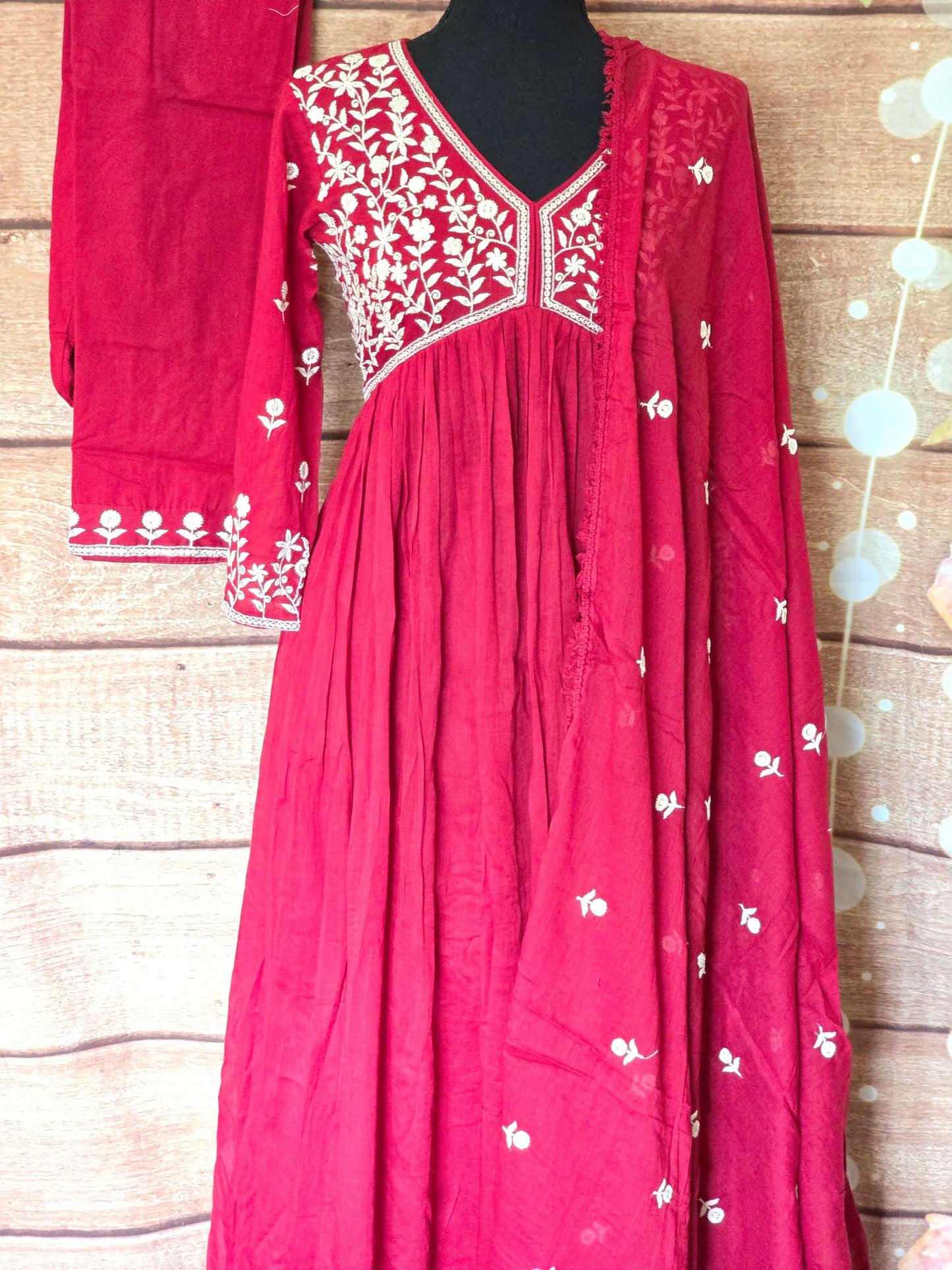 Chanderi silk anarkali salwar suit set