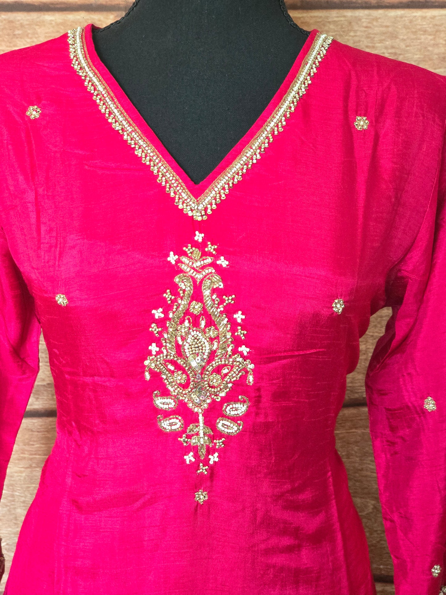 Pink Party wear salwar suit set- pant & dupatta