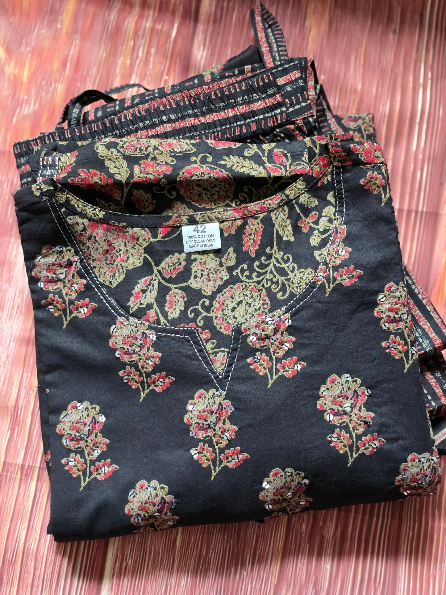 Pure cotton salwar suit set- pant & dupatta