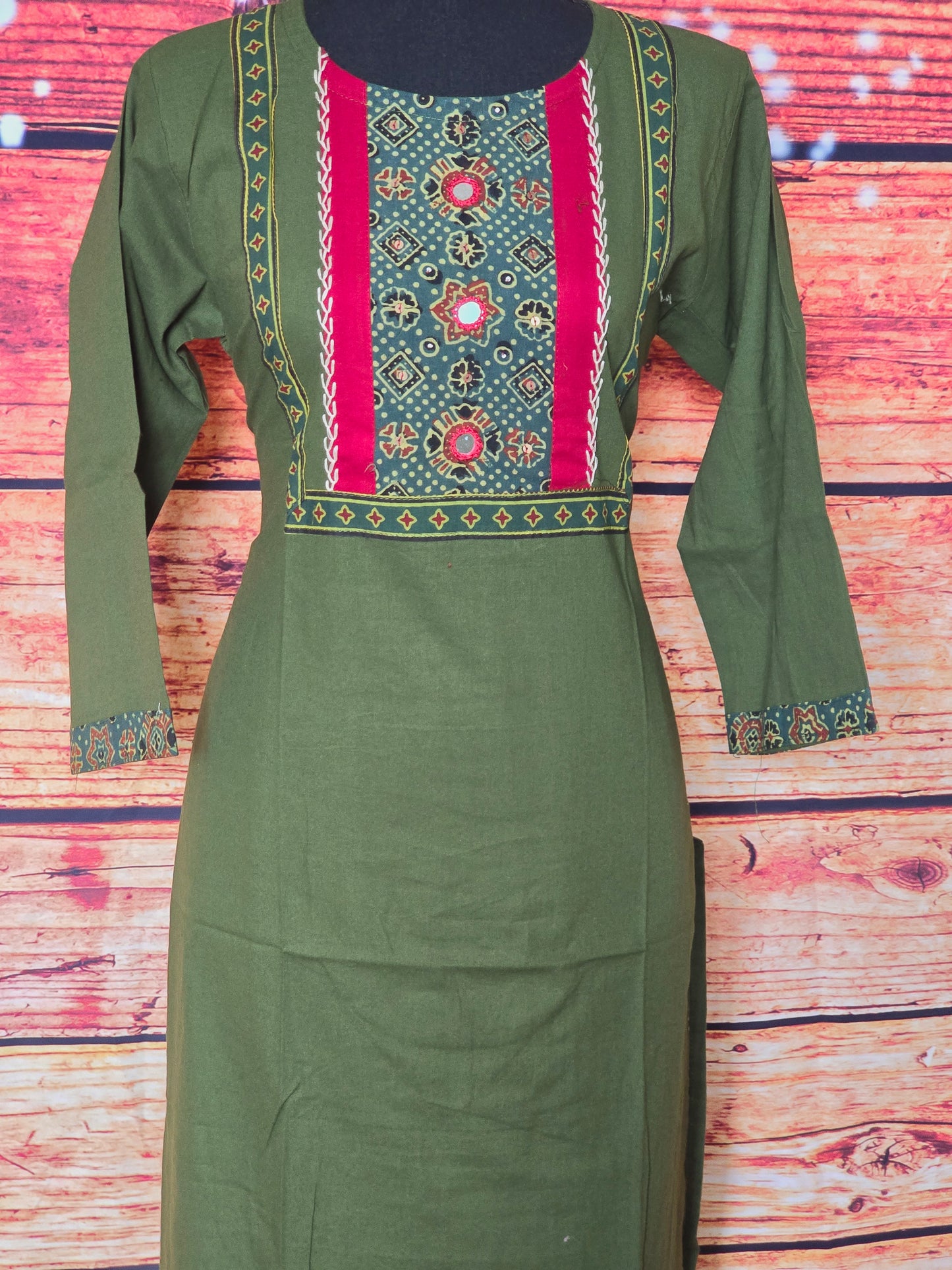 Cotton kurti with yoke work