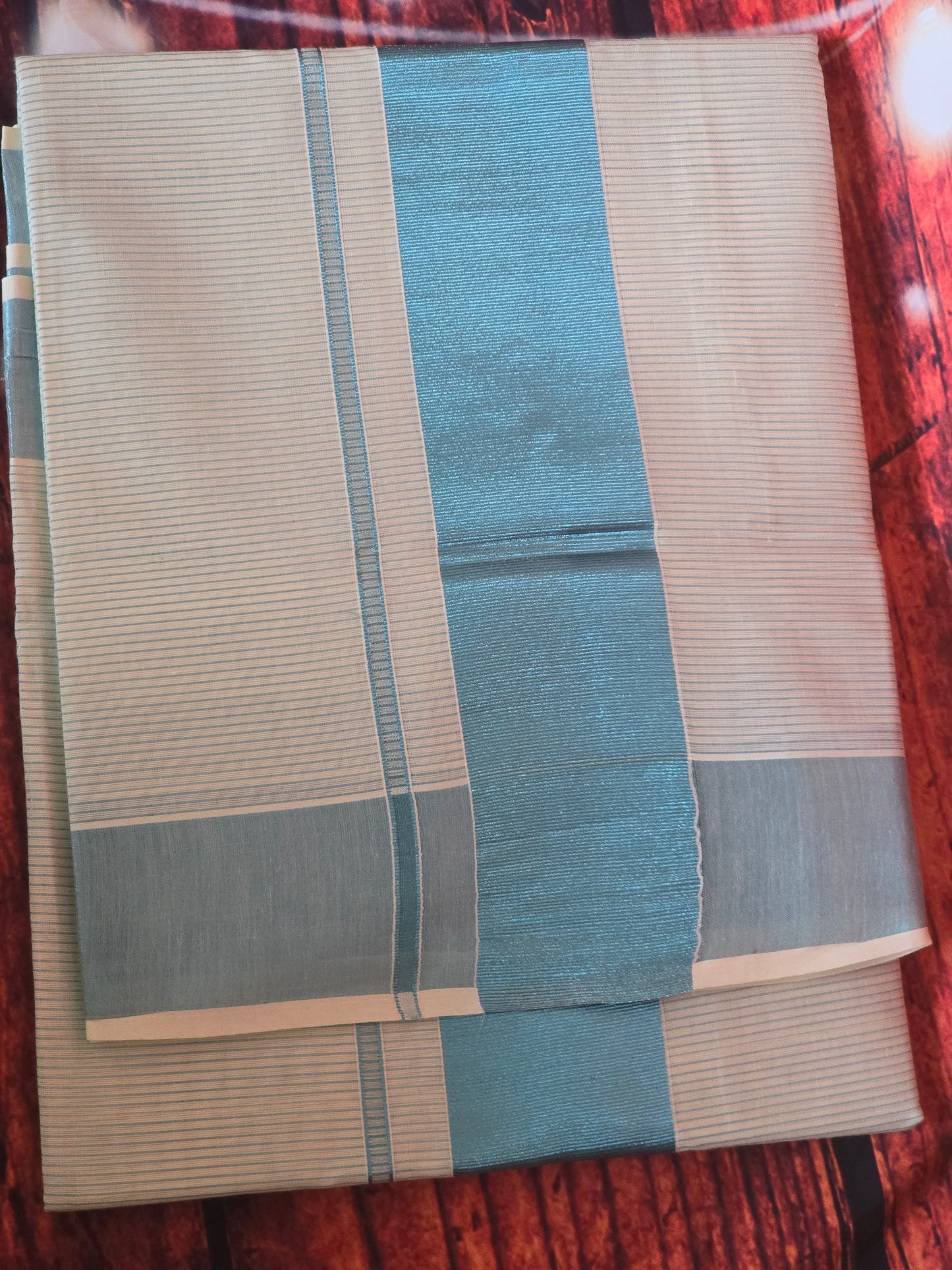 Set saree with blue tissue kasav- matching blouse available ( extra)
