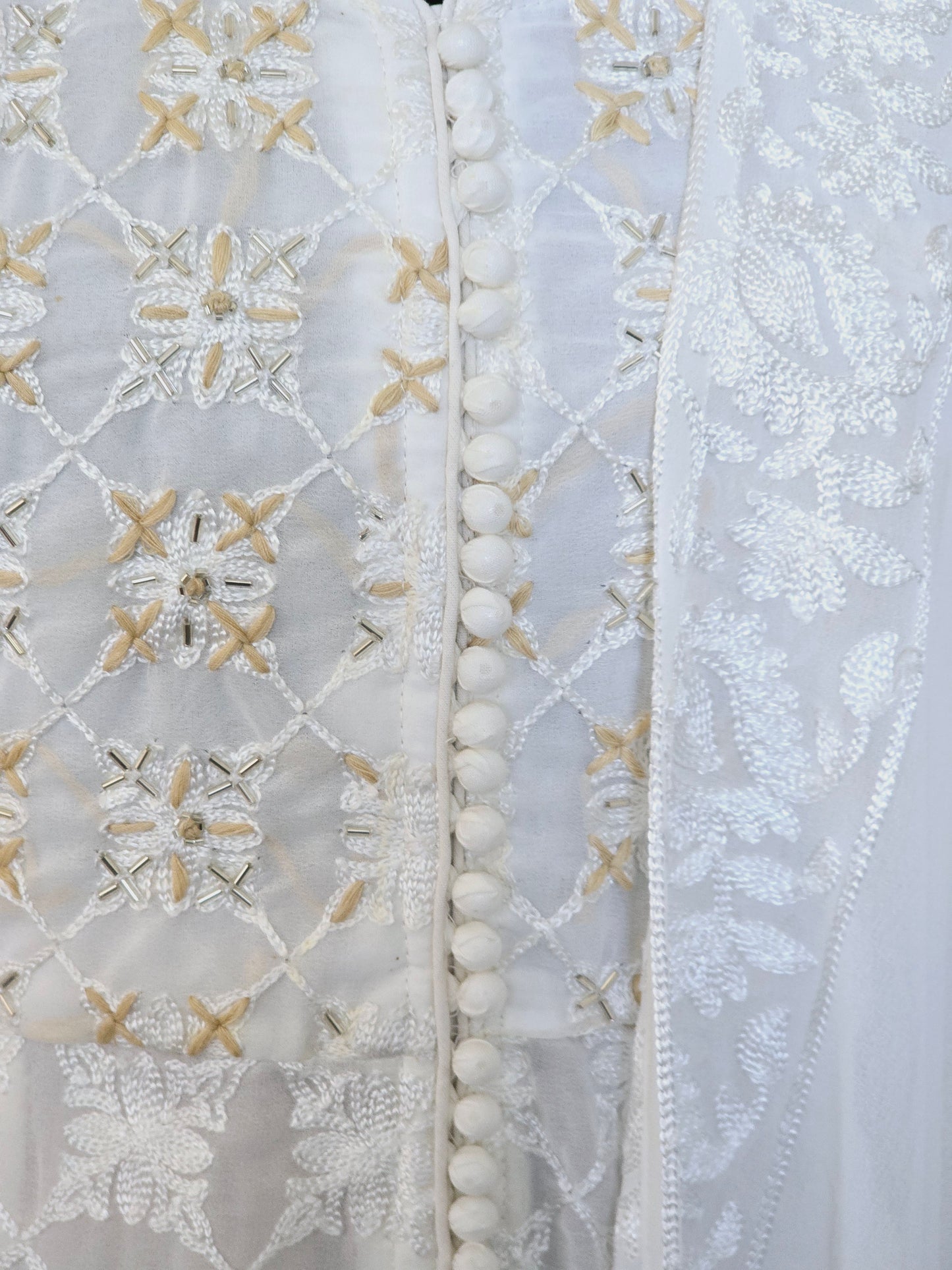 Off white georgette salwar suit ( front slit)