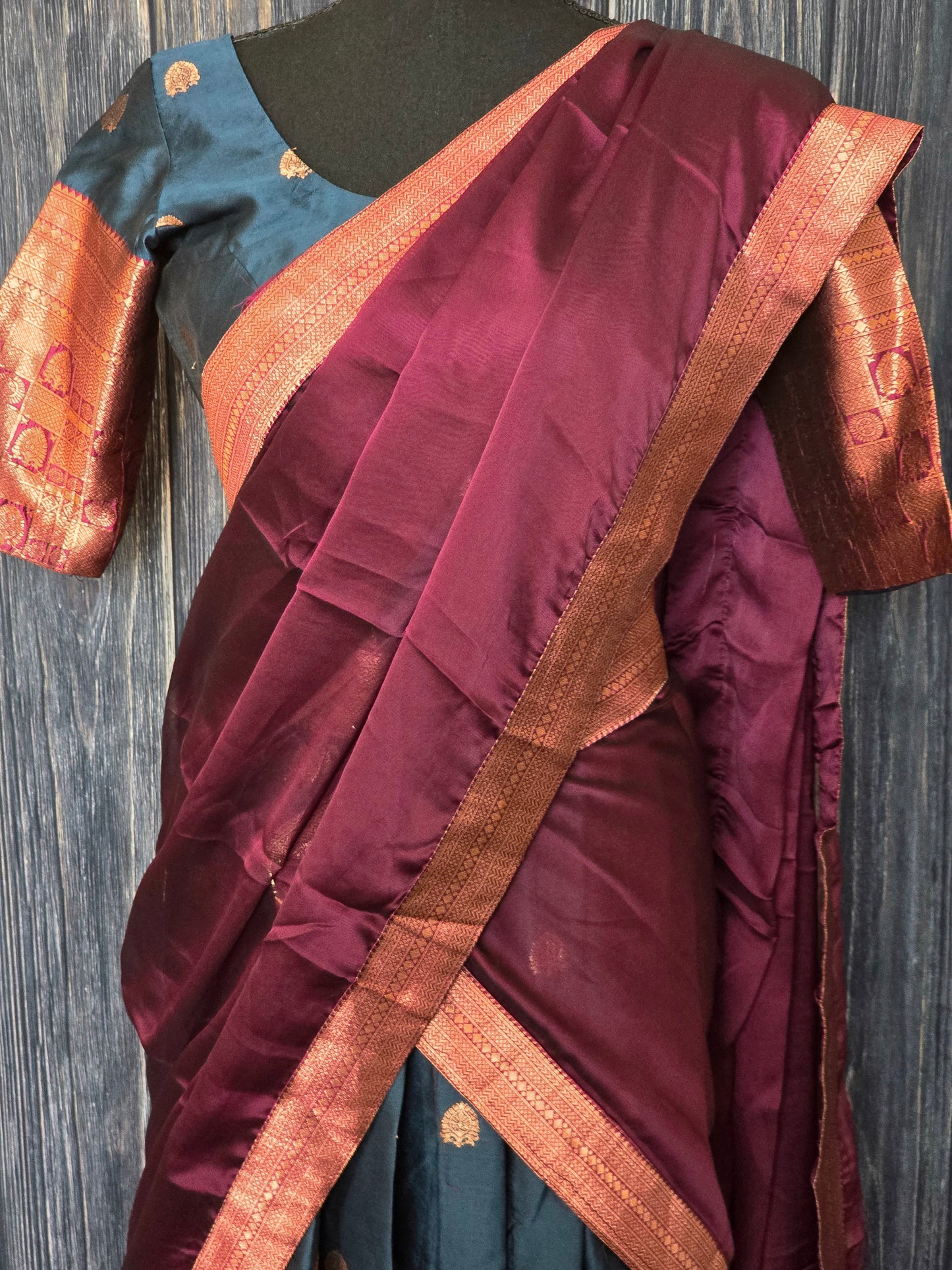 Dhavani ( silk) set Blue/ purple