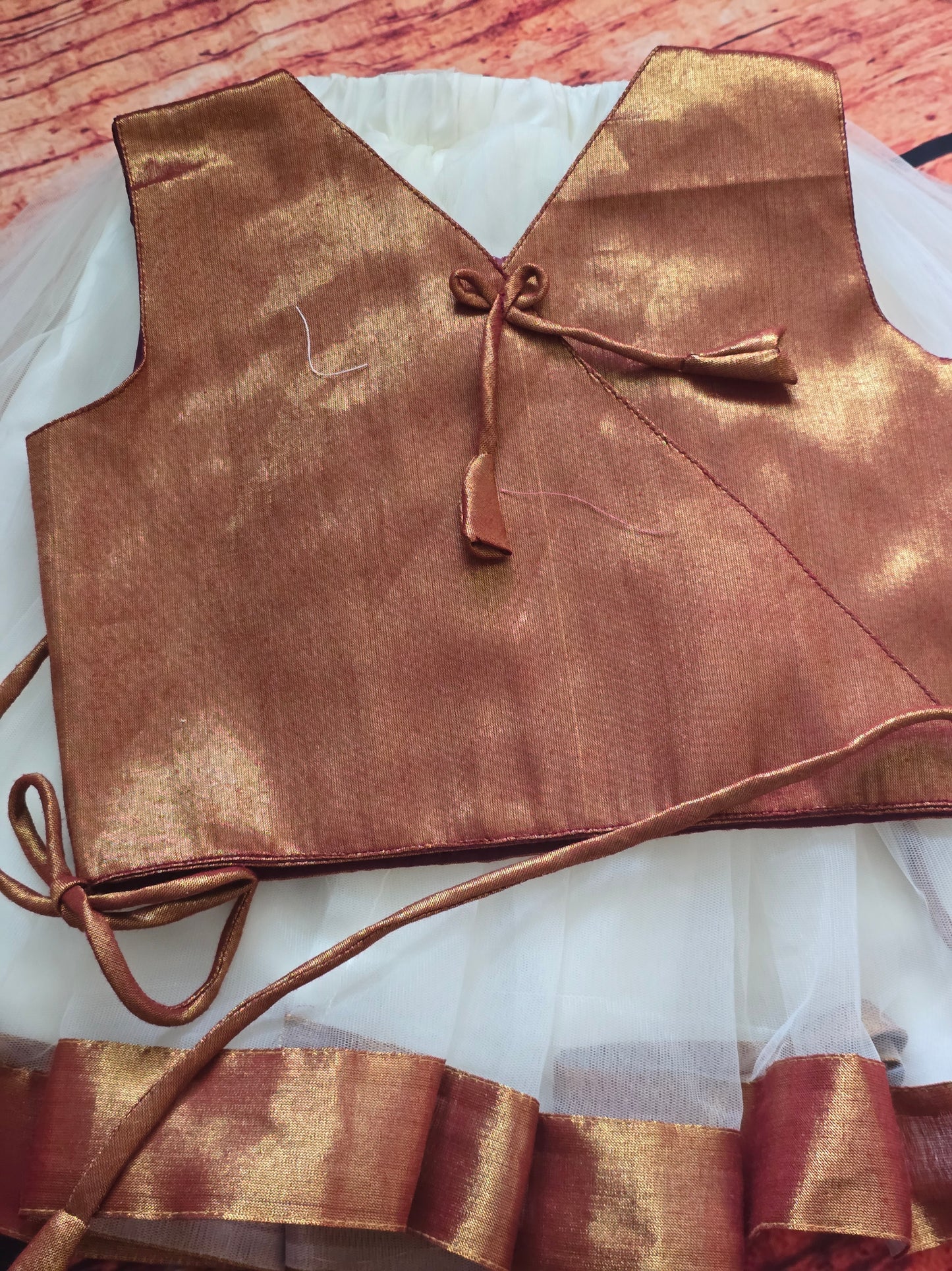 Net (onam skirt)half with crop top( 2-3 yrs old