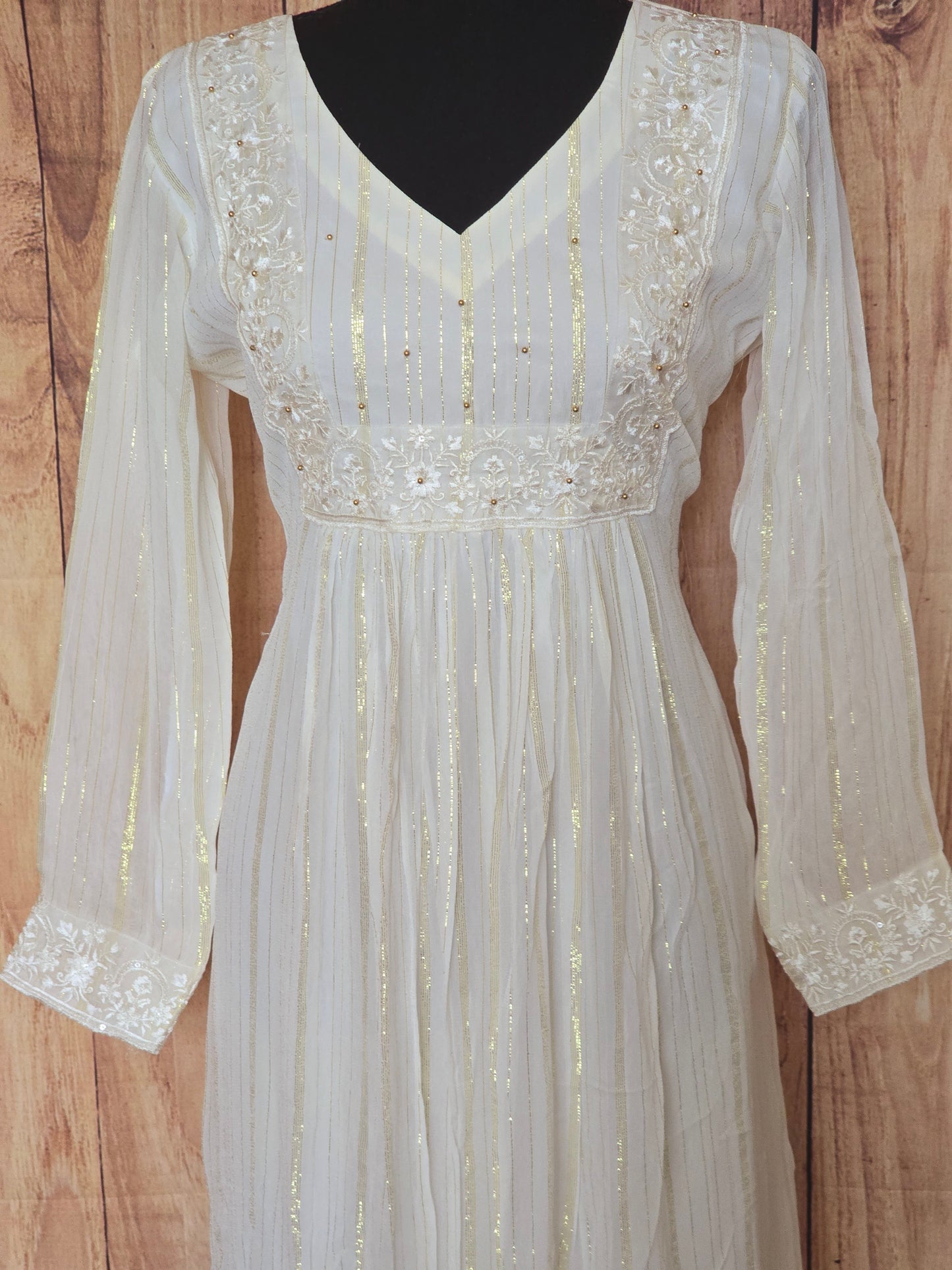 Onam special off white kurti (Georgette)