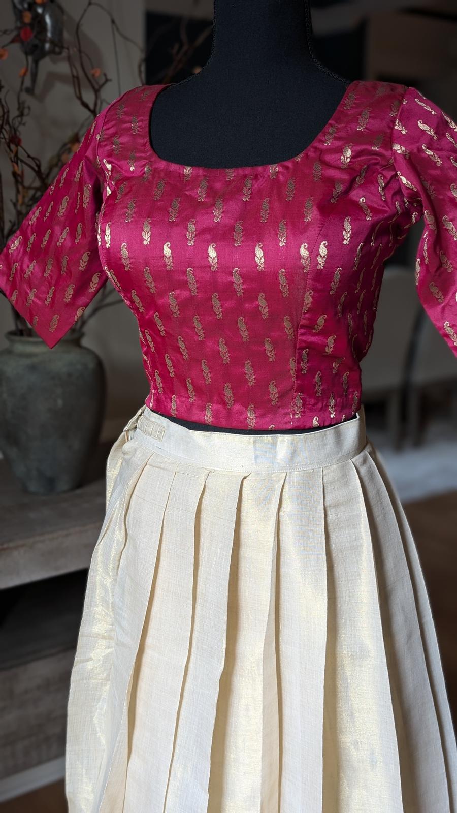 Onam skirt and crop top