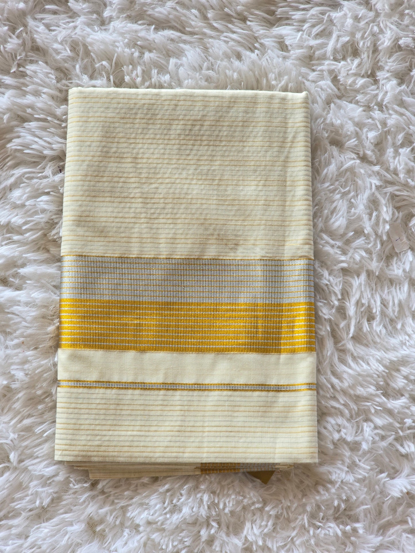 Cotton premium set mund with stripes- silver gold comb