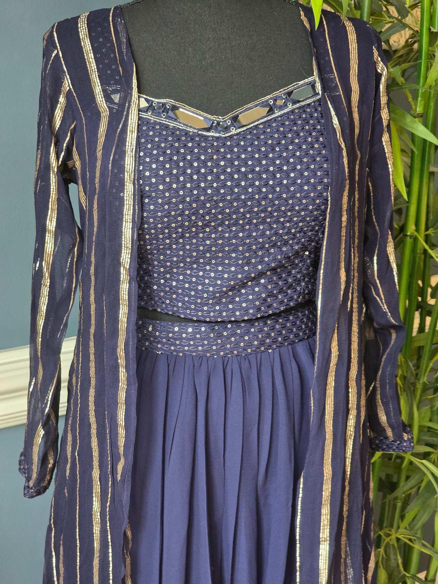 Navy blue 3 pc party wear set