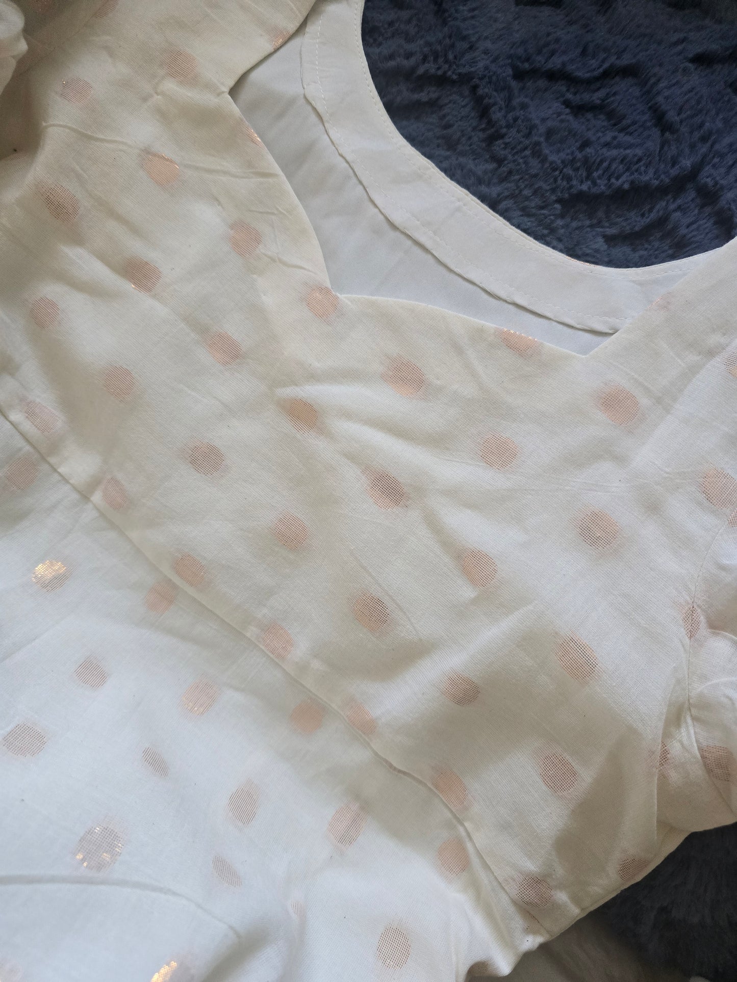 CottonbA line frock with golden buttas (onam special)
