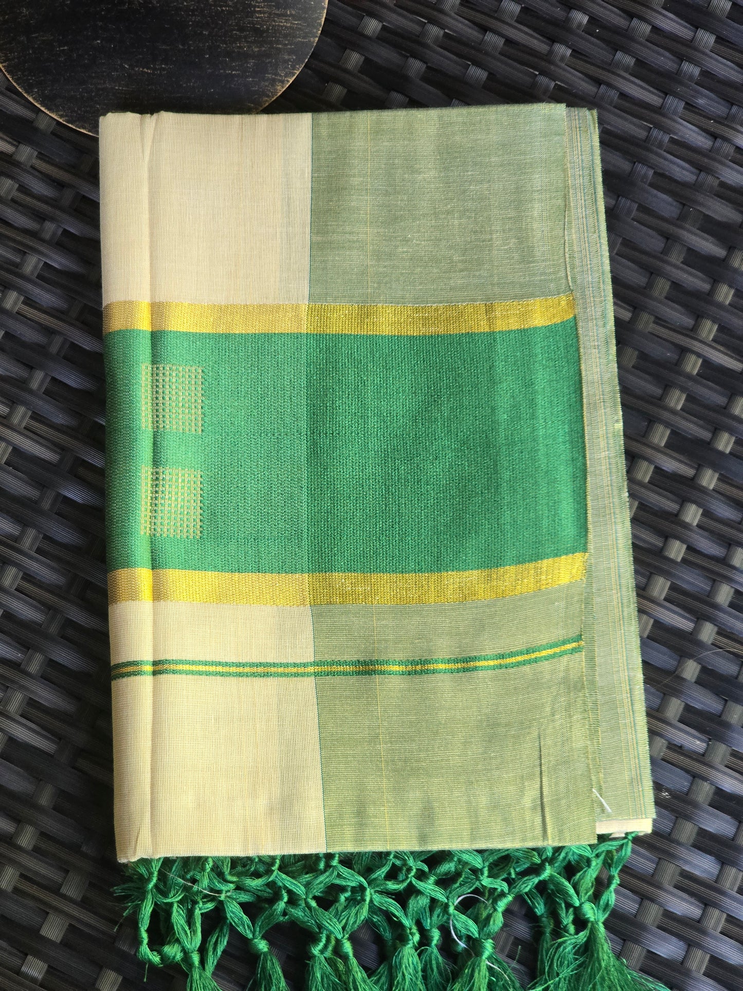 Onam set saree with green border
