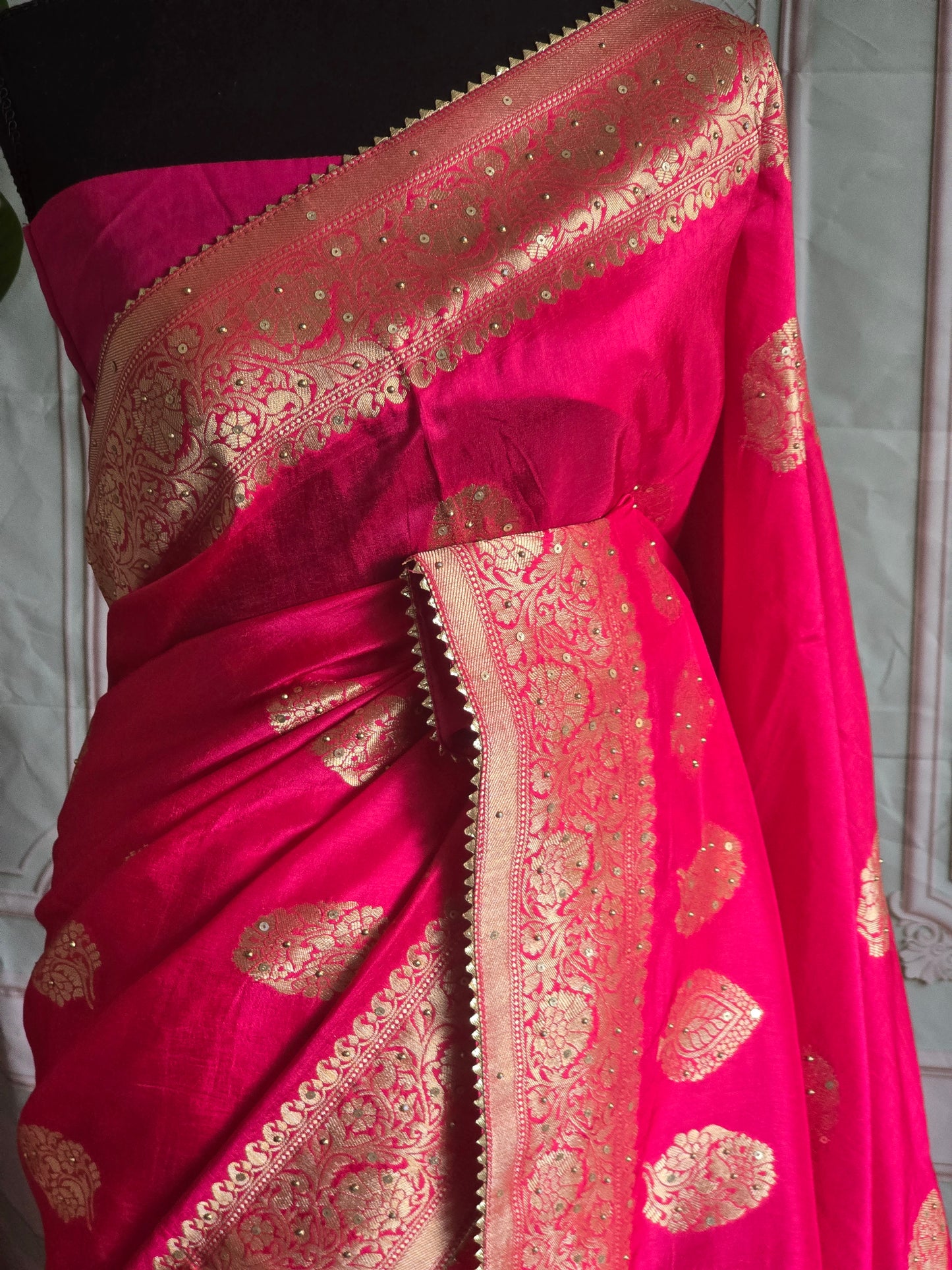 Munga banarasi georgette saree with BP