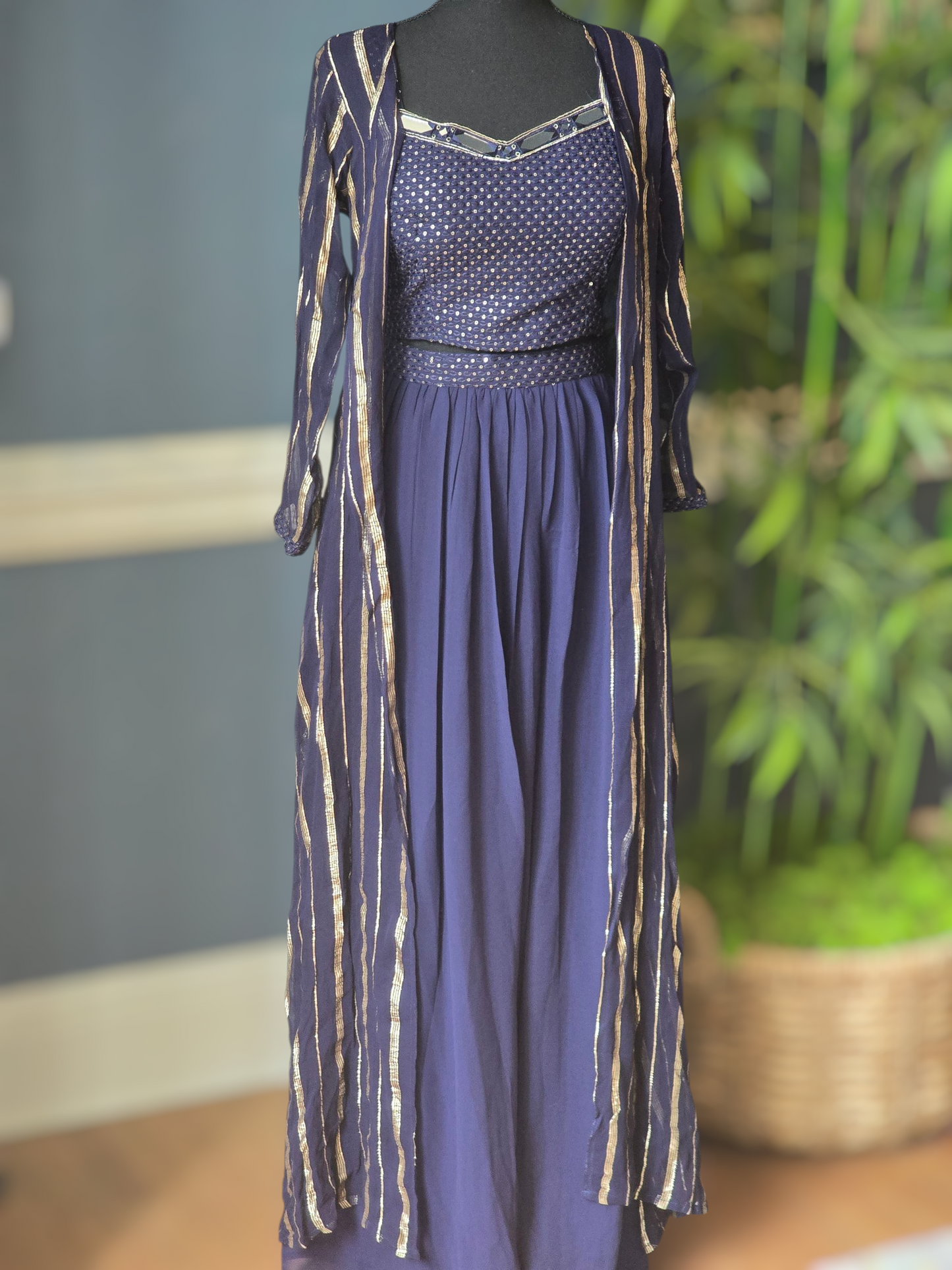 Navy blue 3 pc party wear set