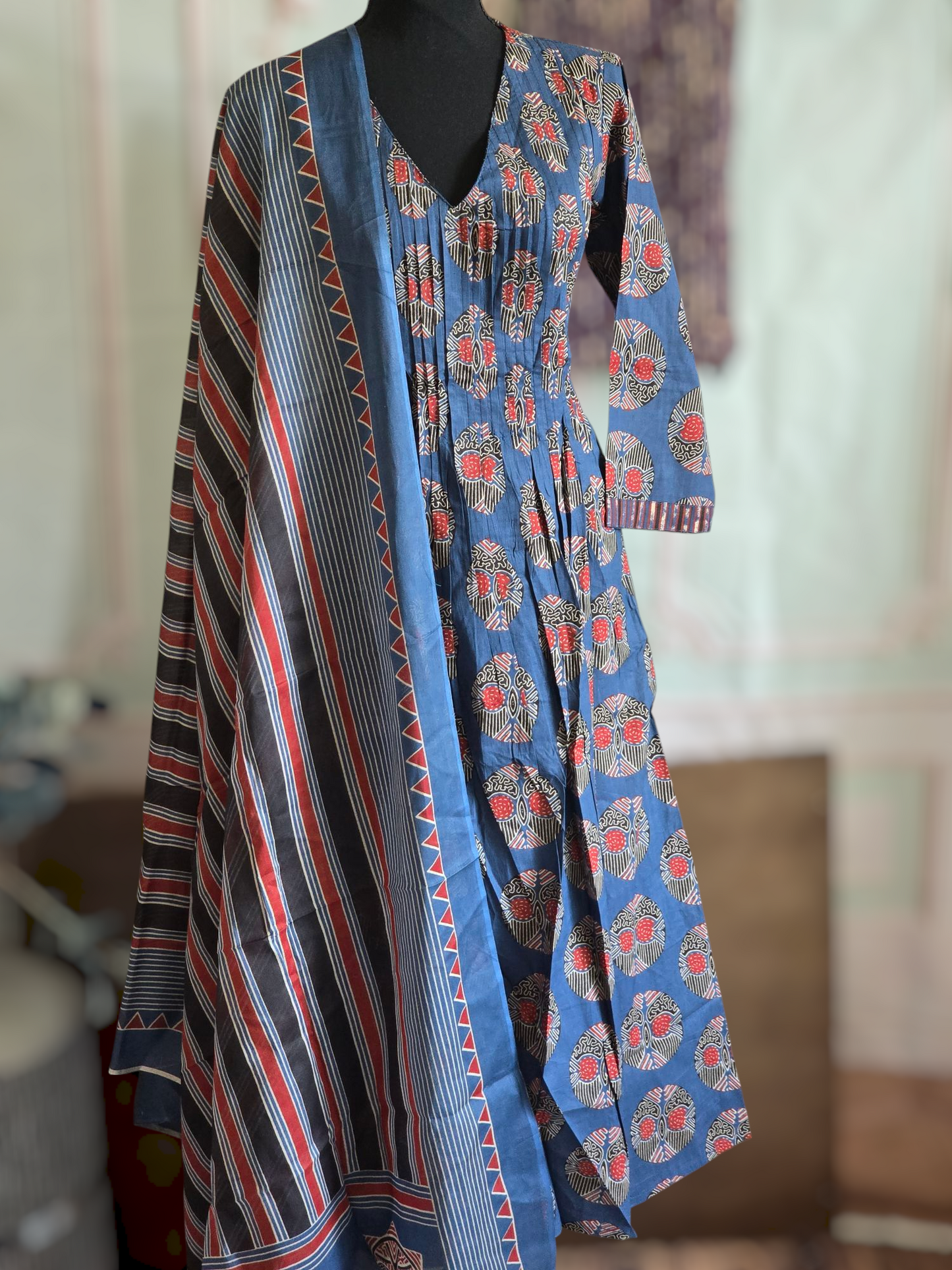 Cotton anarkali salwar suit 3 pc set