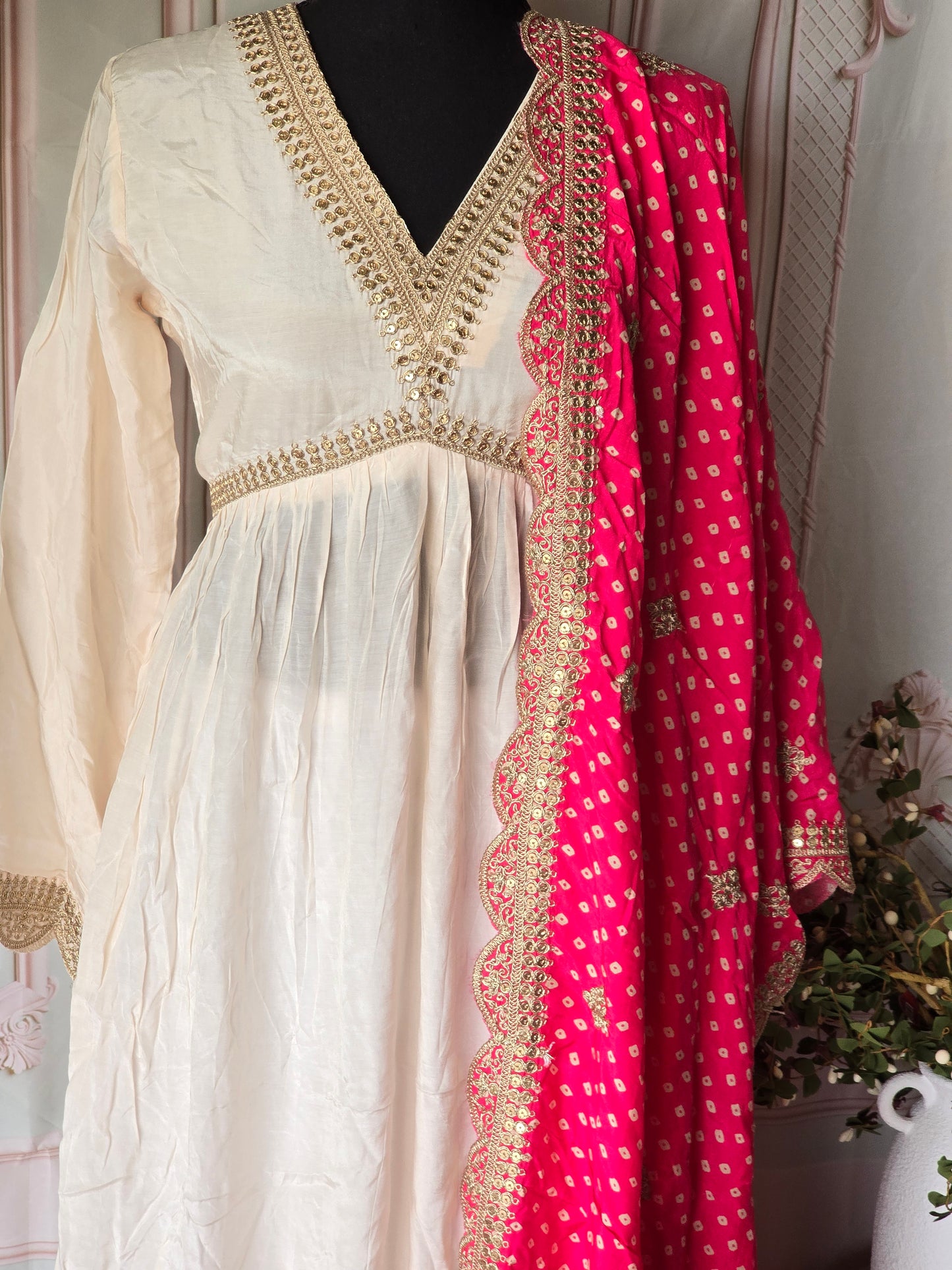 Creme color 3 pc salwar suit set