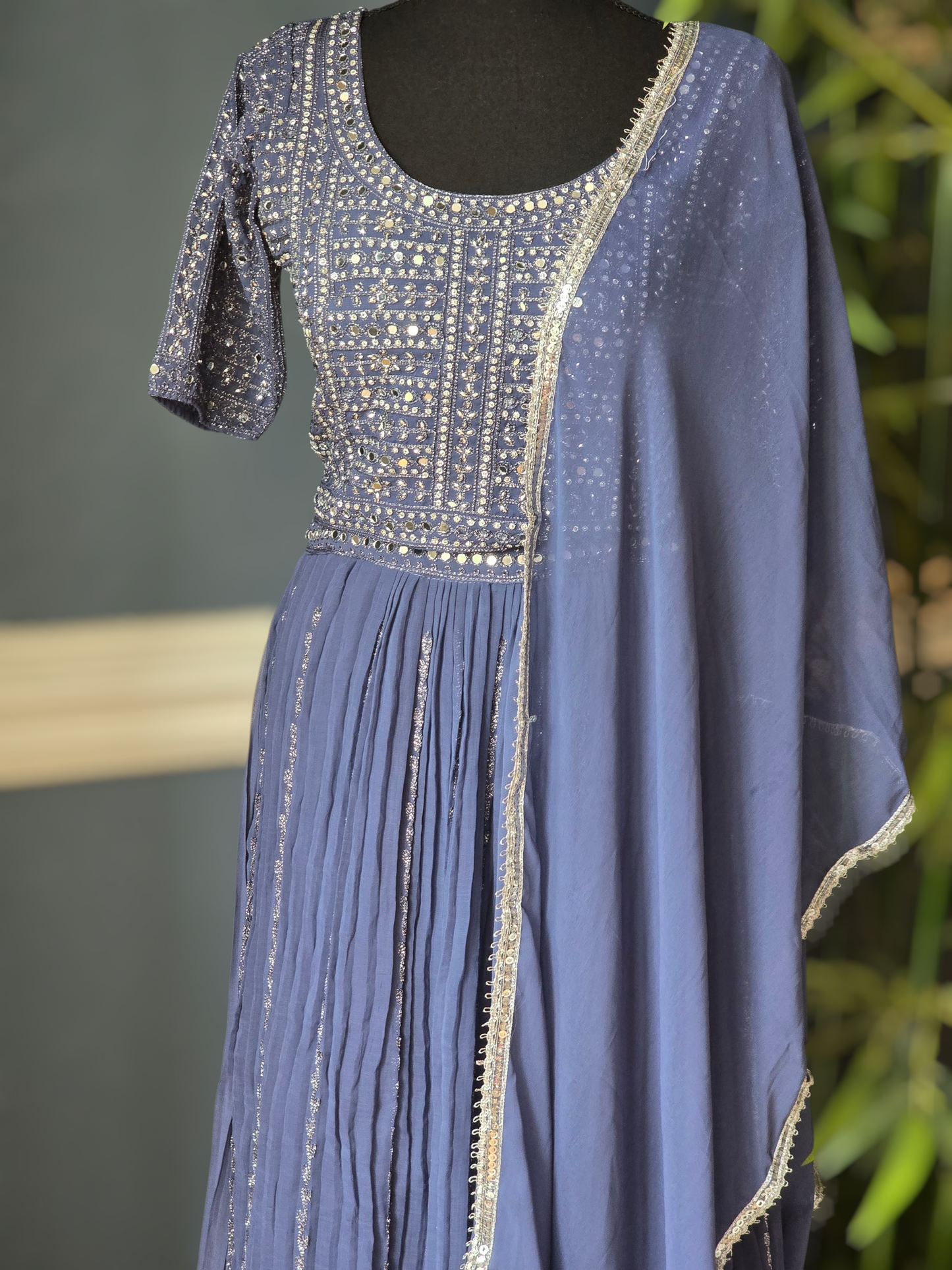 Cobalt blue shade 3pc party wear