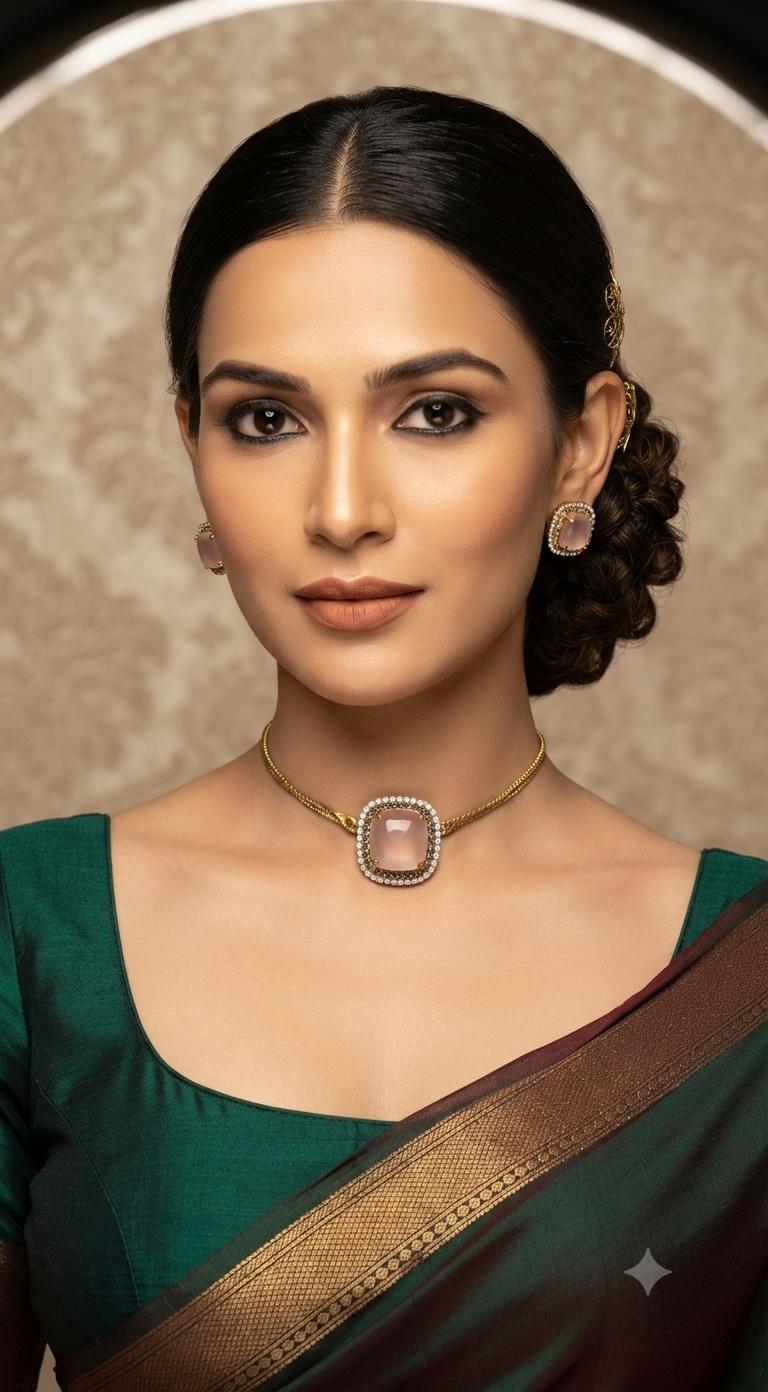 AD pink stone choker