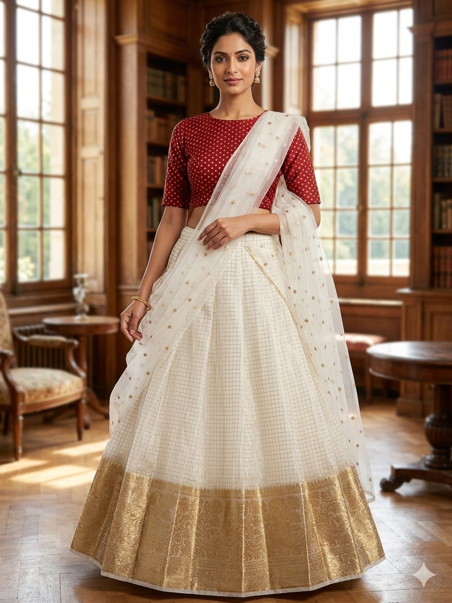 Soft organza dhavani set (S-M)