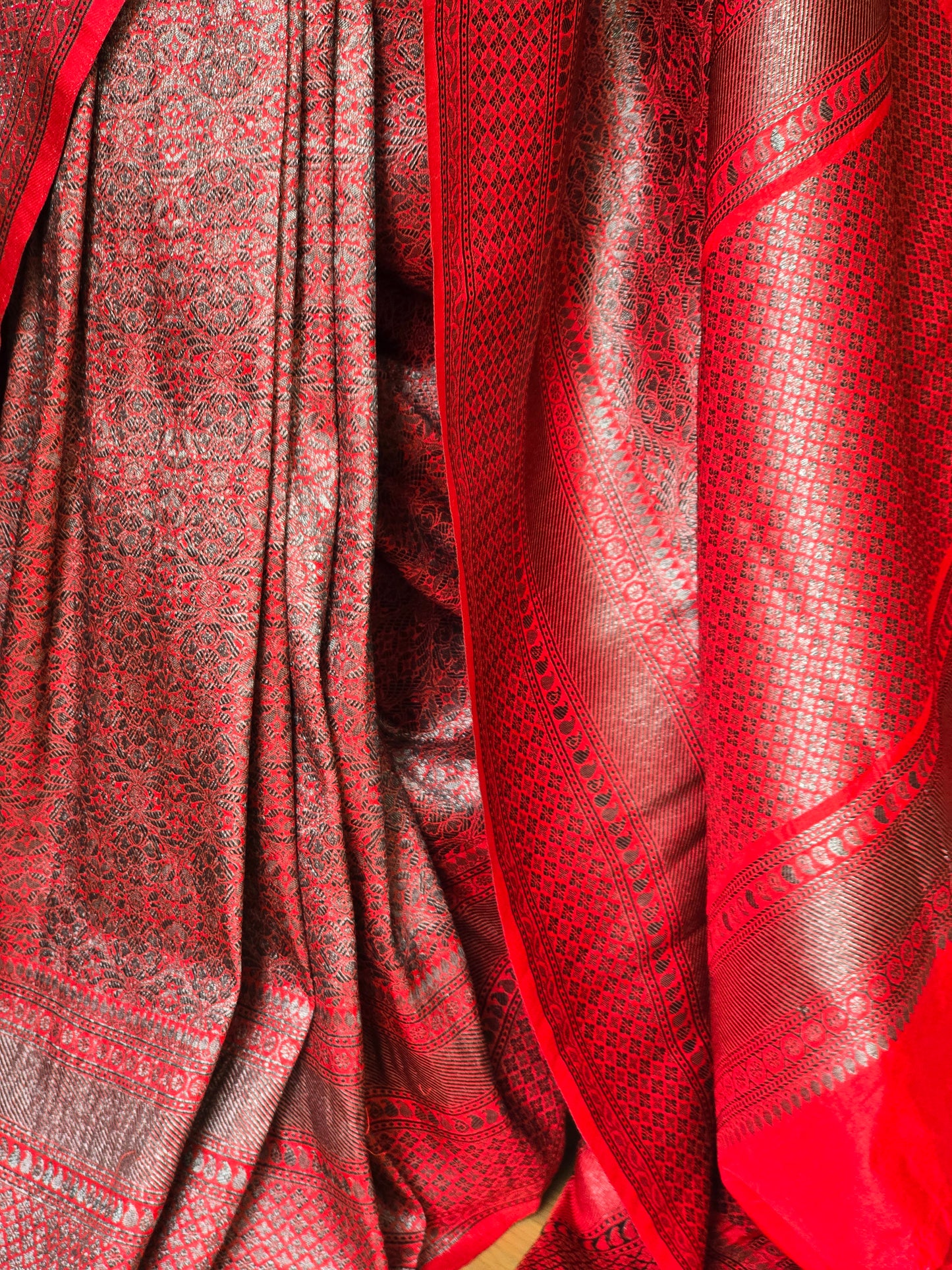 Semi katan silk saree with stitched blouse