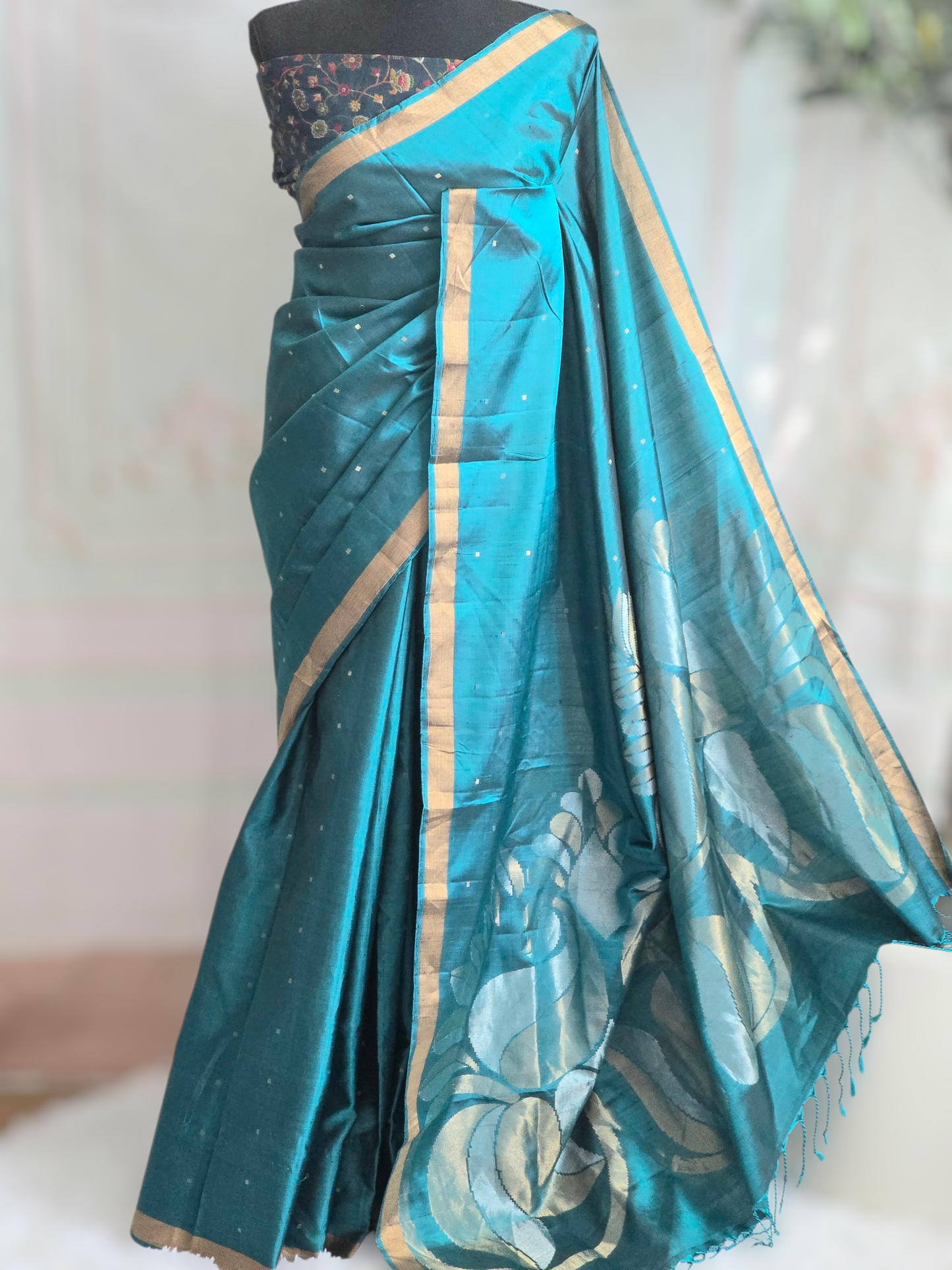 Soft silk kancheepuram saree with stitched blouse