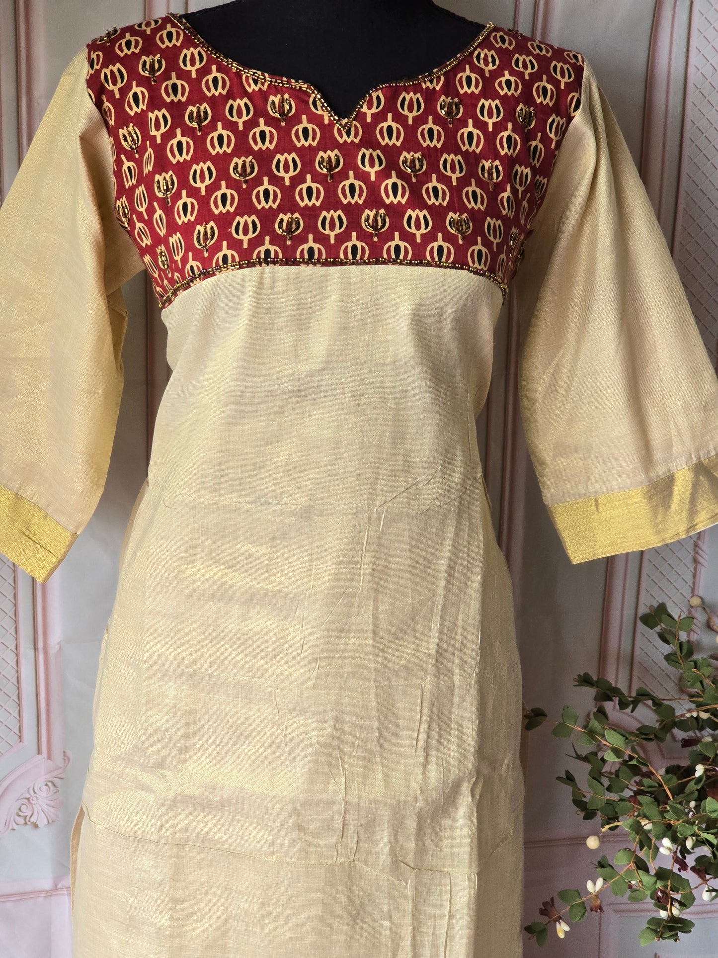 Onam kurti design 15