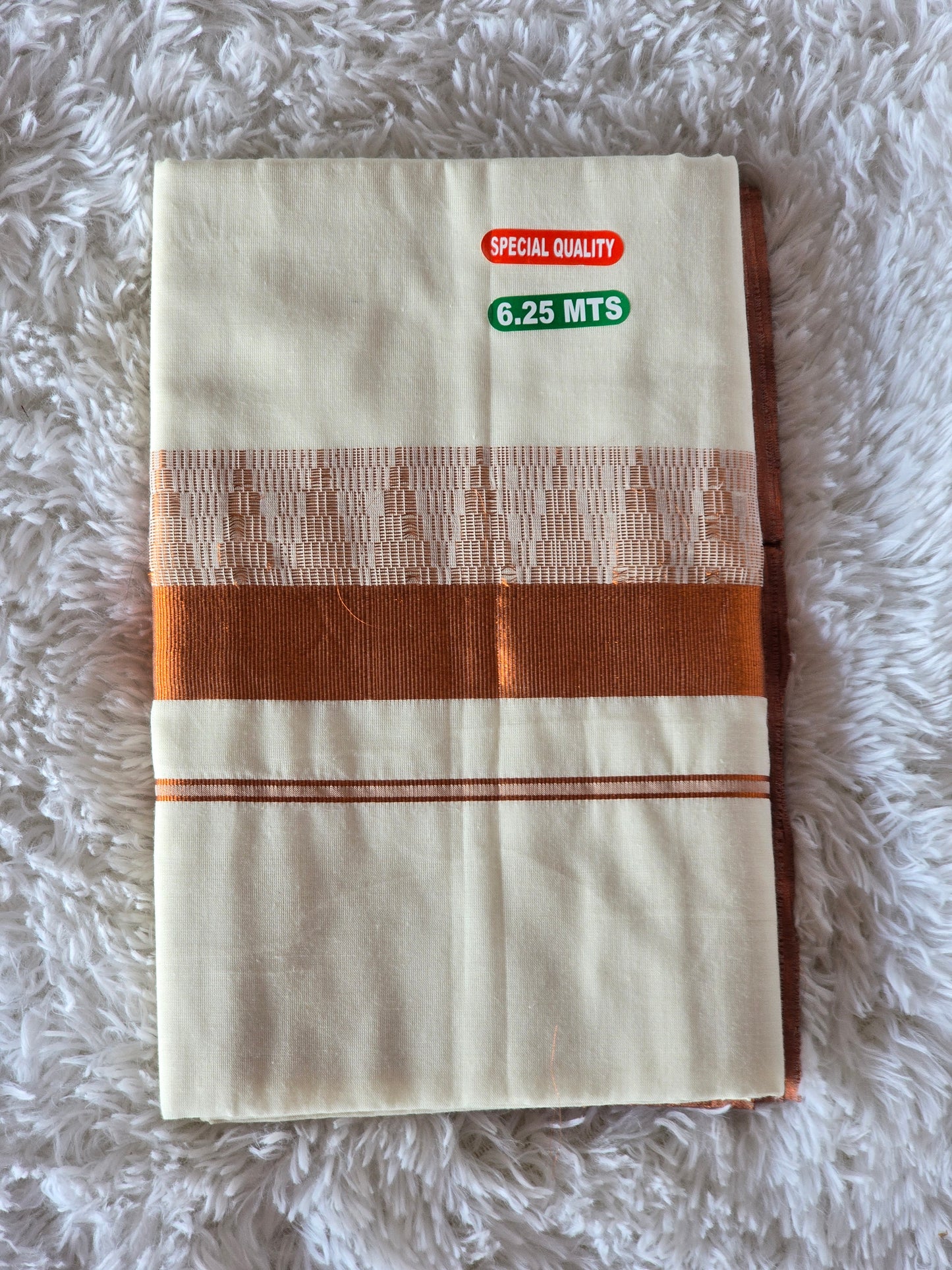 Cotton set saree with copper border