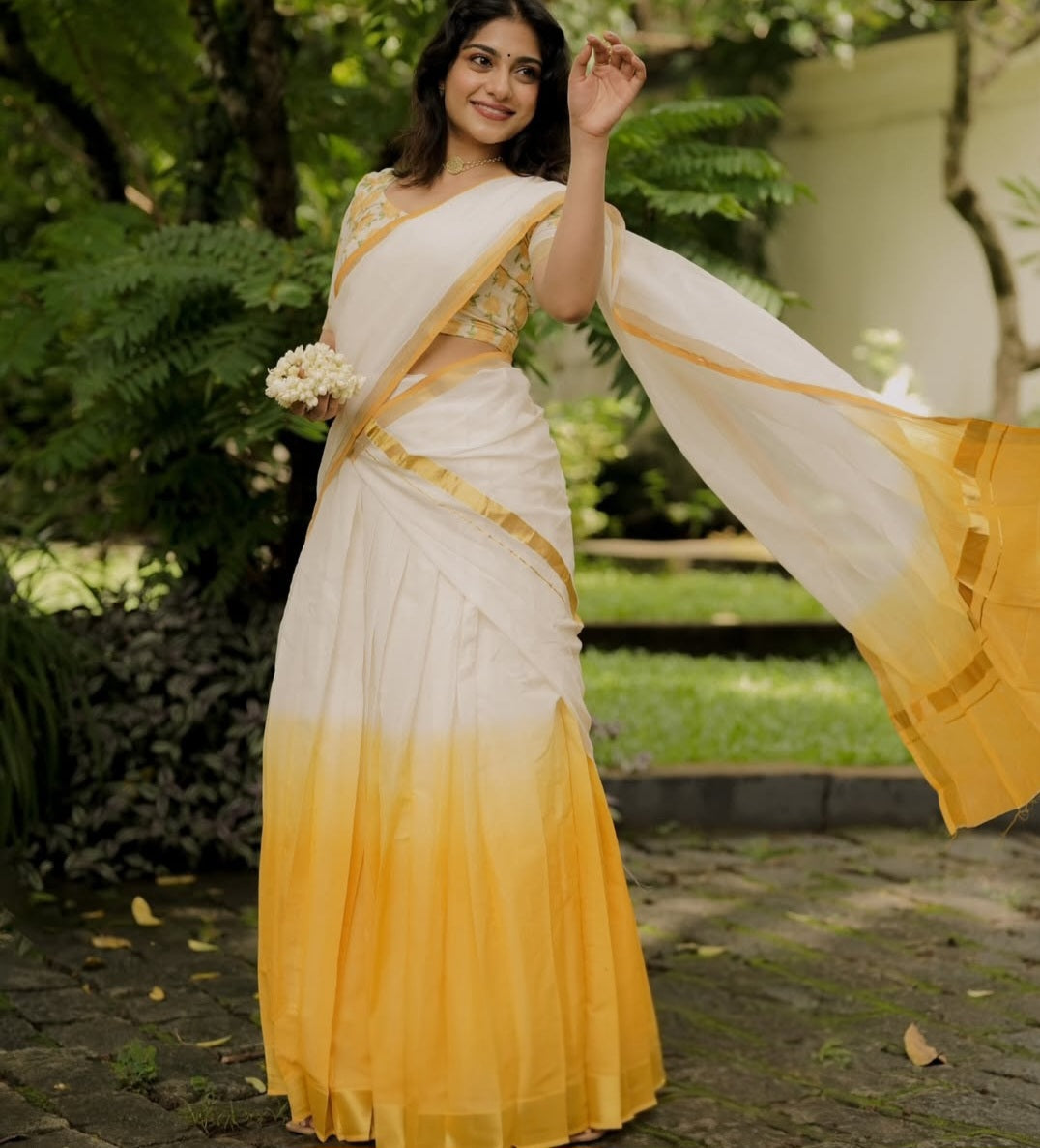 Dhavani set ( sleevless blouse)