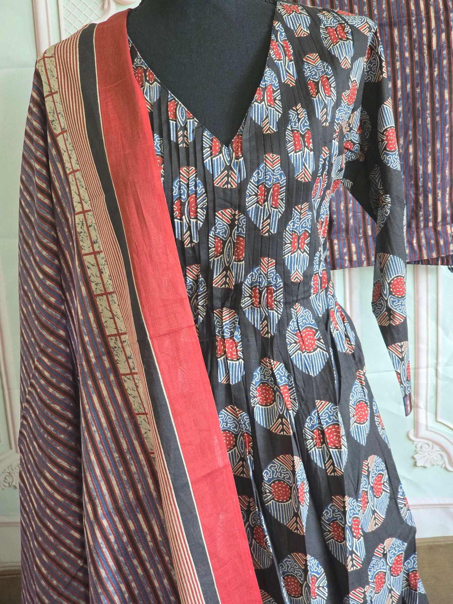 Cotton anarkali salwar suit 3 pc set