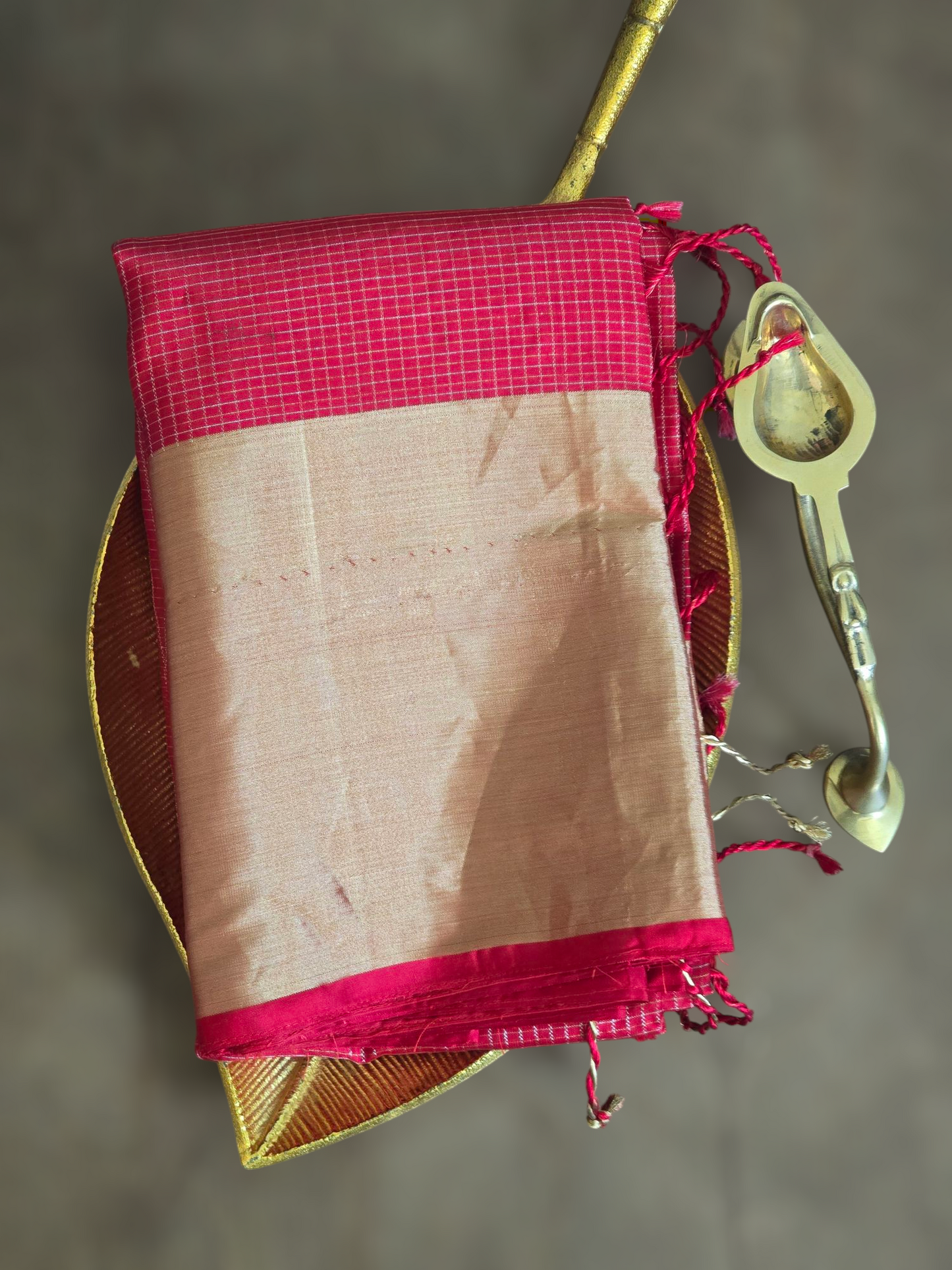 Kancheepuram soft silk with gold zari border