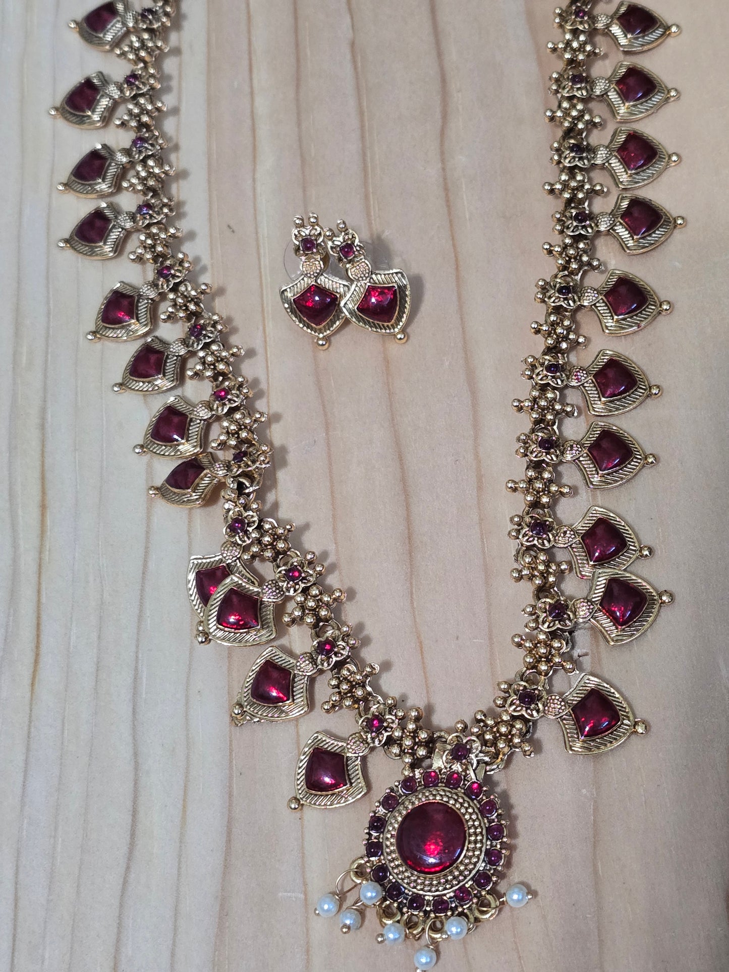 Palakka Long haaram with earrings