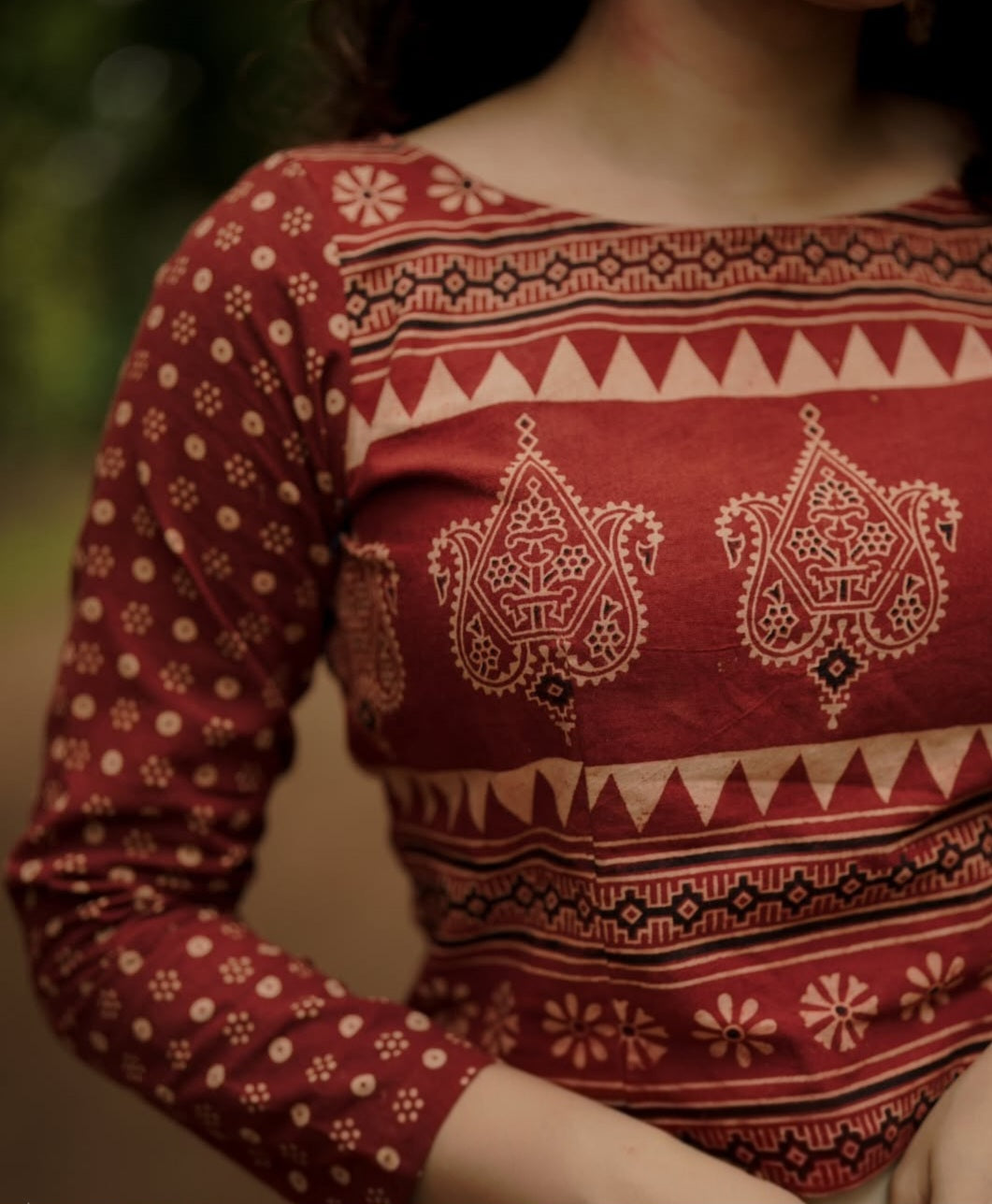 Onam skirt and premium cotton printed crop top