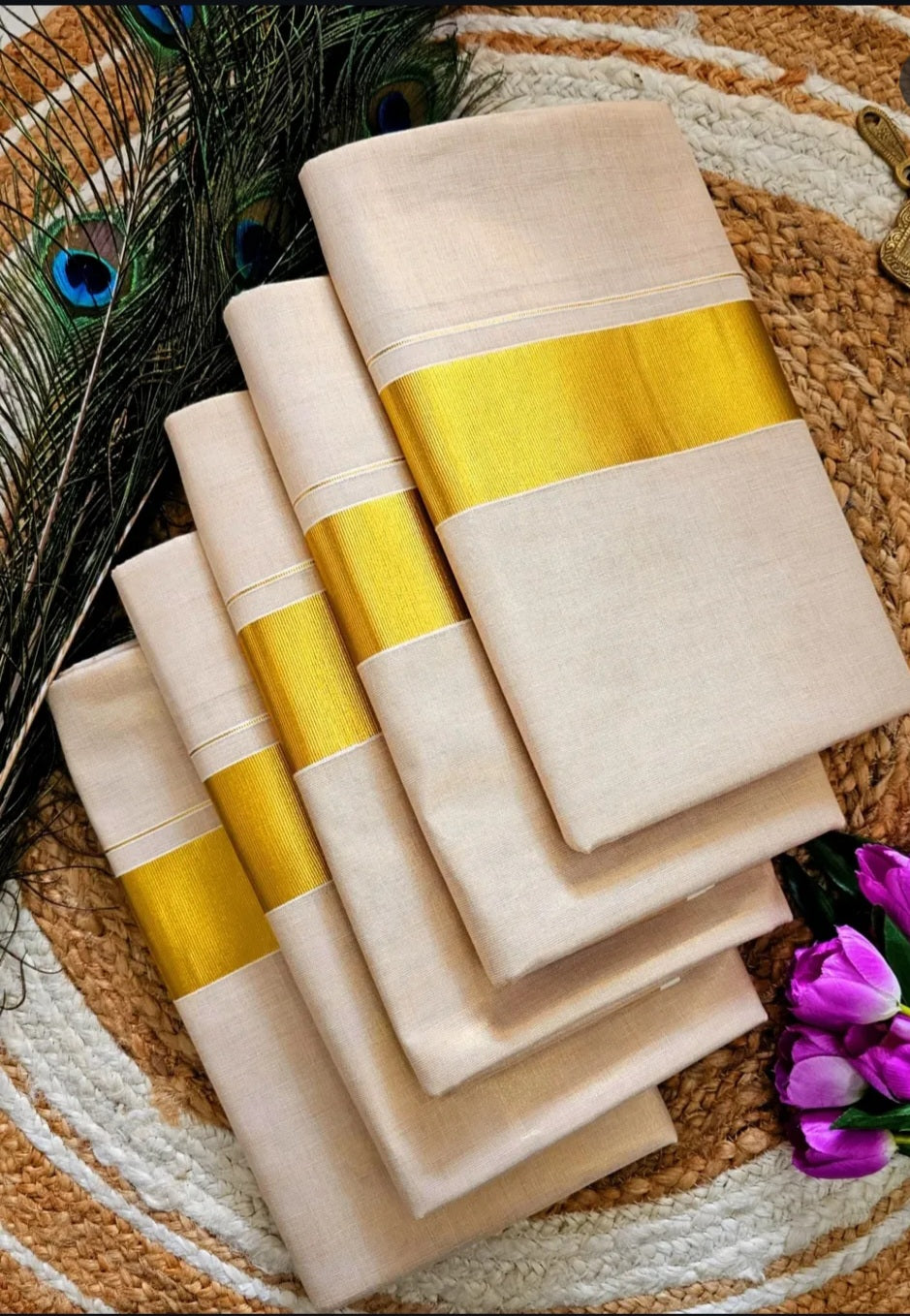 Ready to wear tissue onam saree