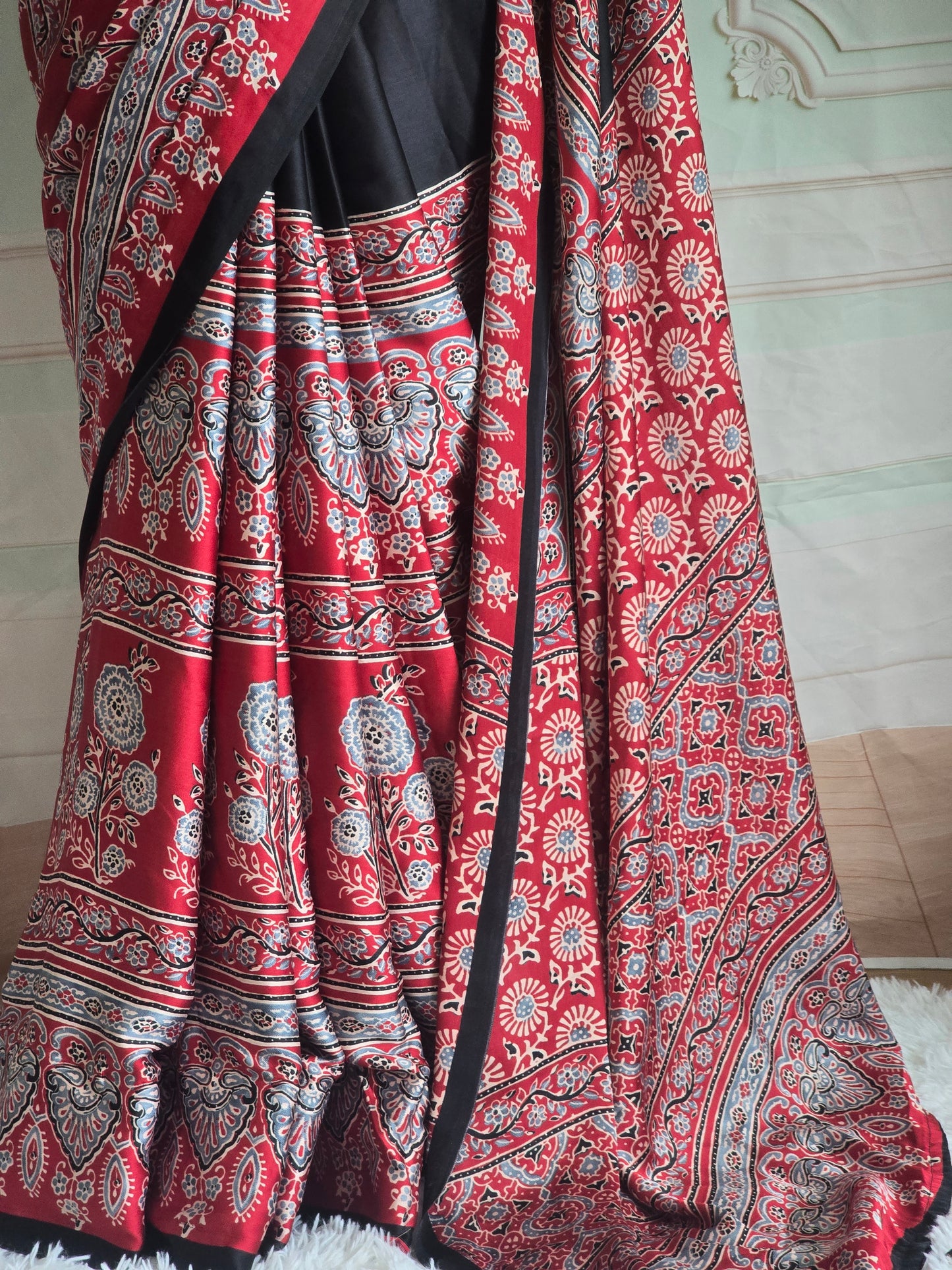 Semi modal saree with stitched blouse