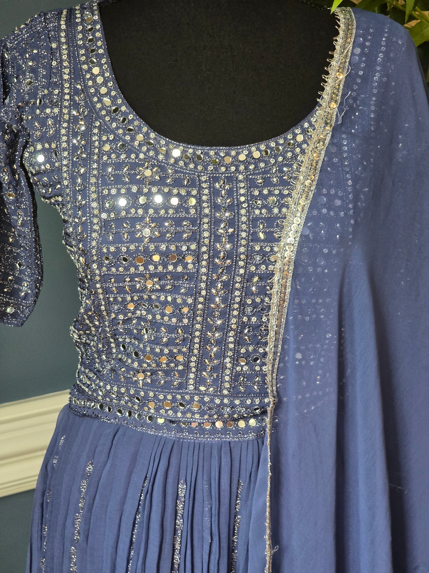 Cobalt blue shade 3pc party wear