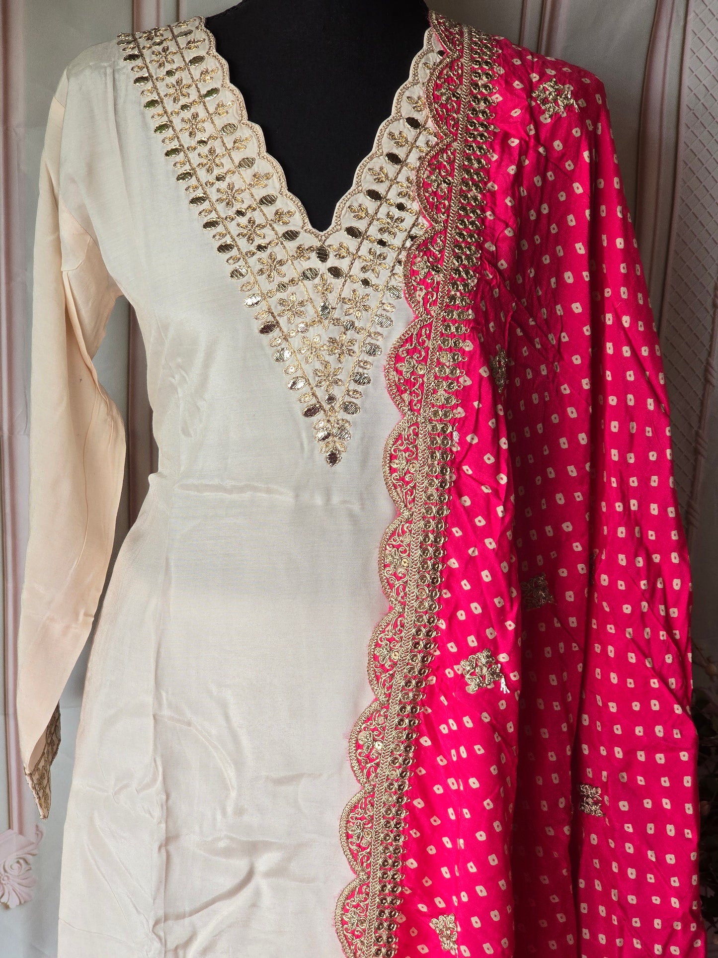 Creme color 3 pc salwar suit set