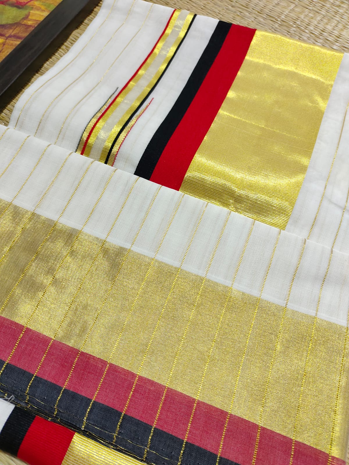 Pure cotton handloom saree with stitched blouse