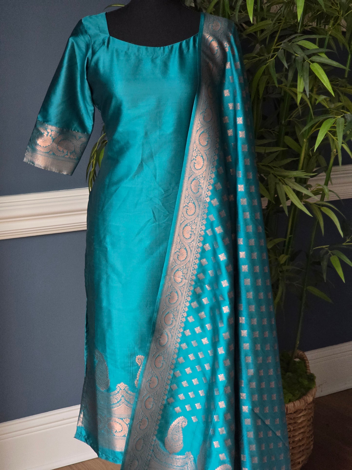 3 pc salwar suit set with banarasi dupatta