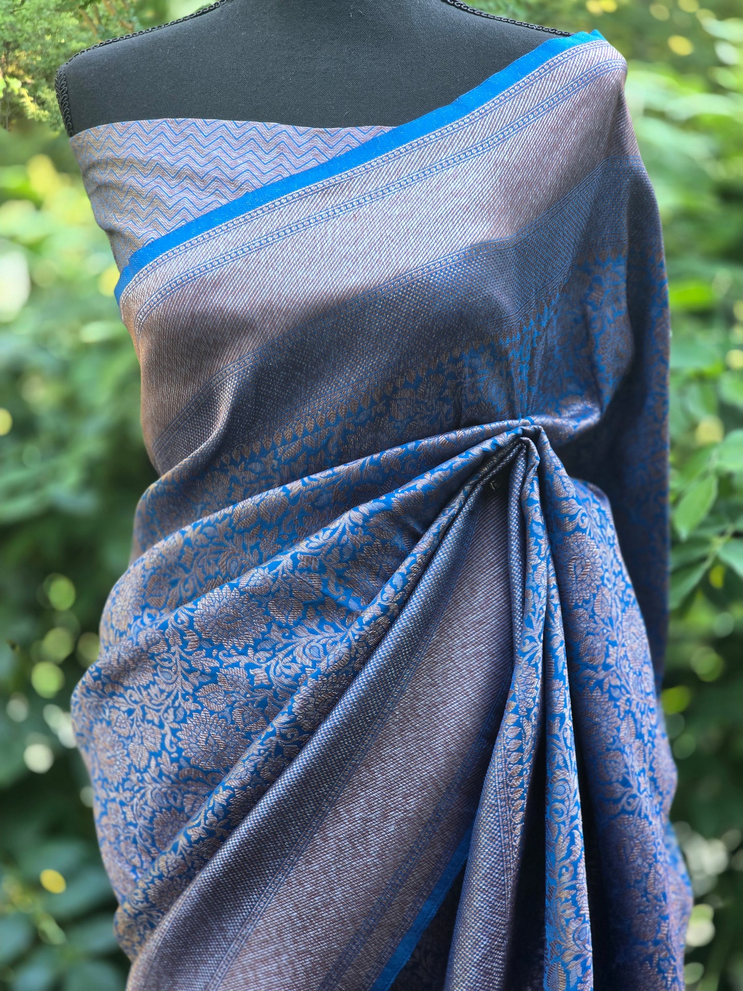 Semi katan silk saree with stitched blouse