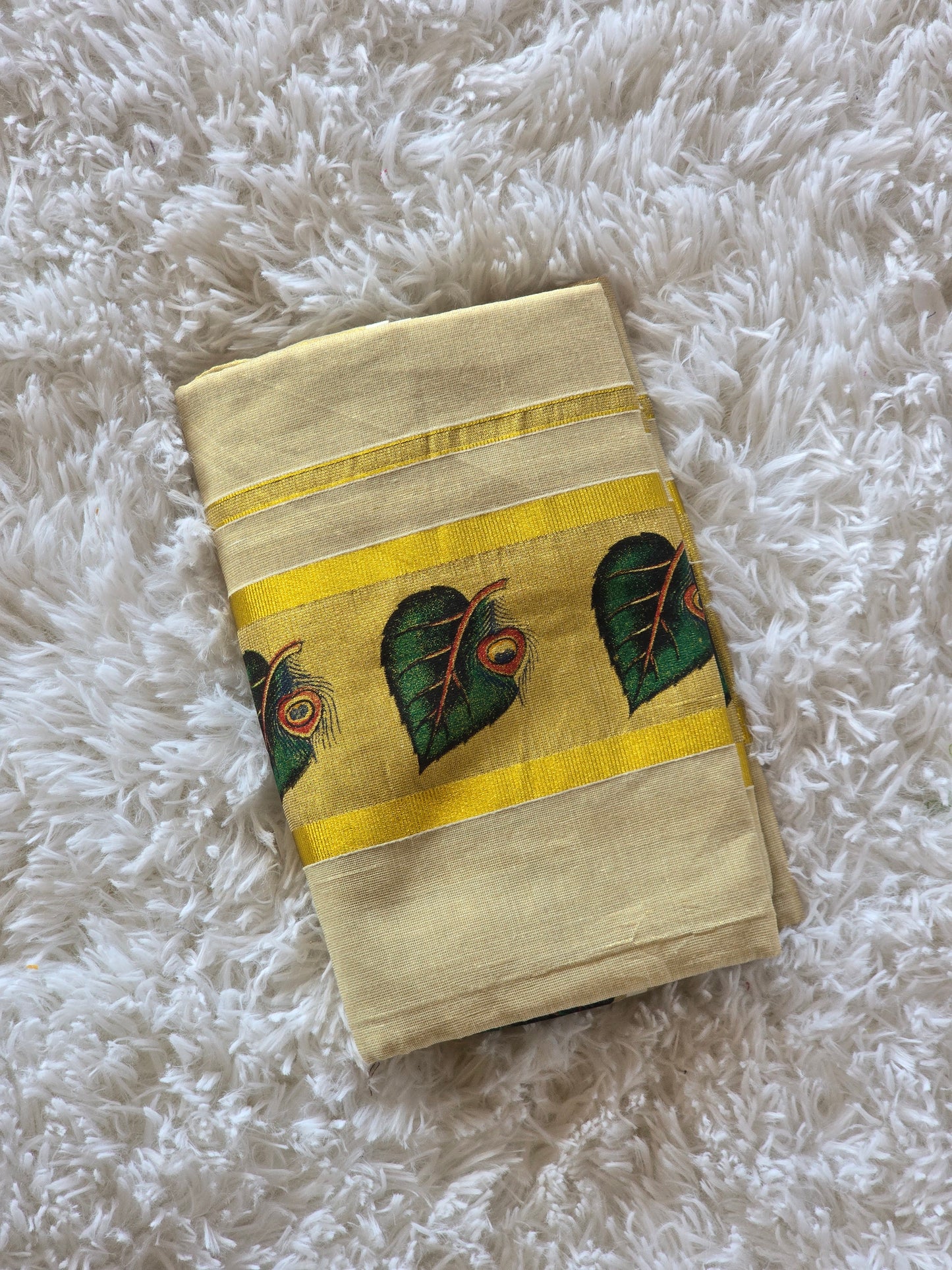 Tissue set mund with green leaf design