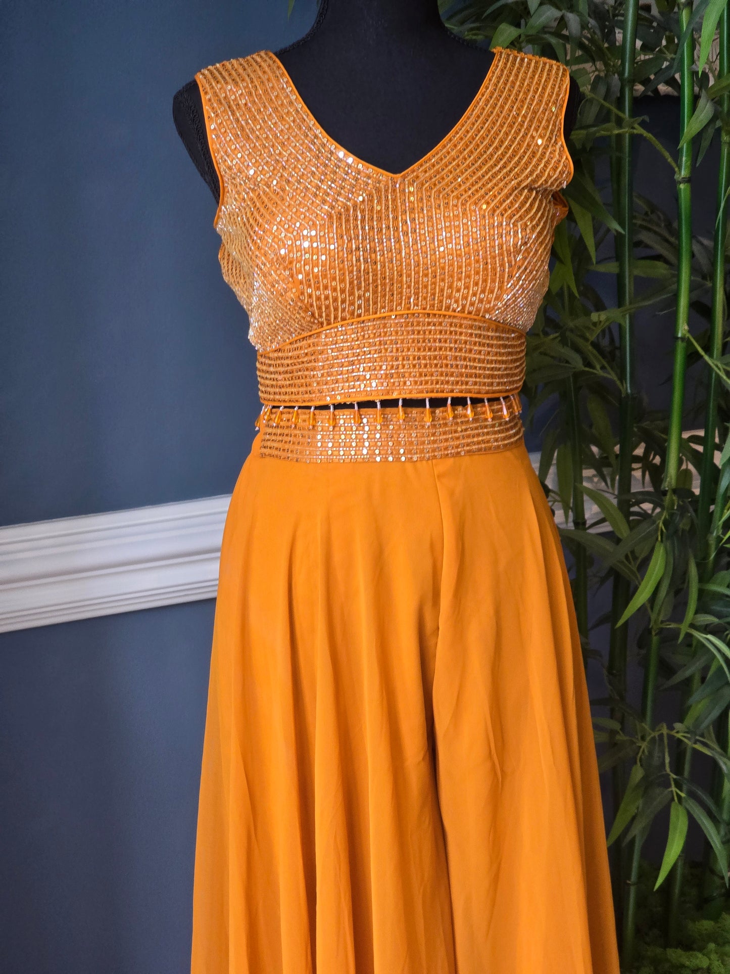 Mustard yellow party wear set