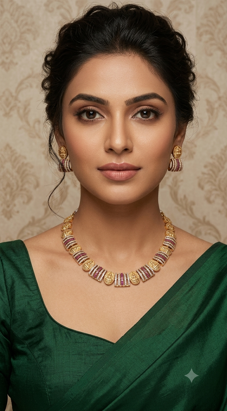 Necklace wet with earrings