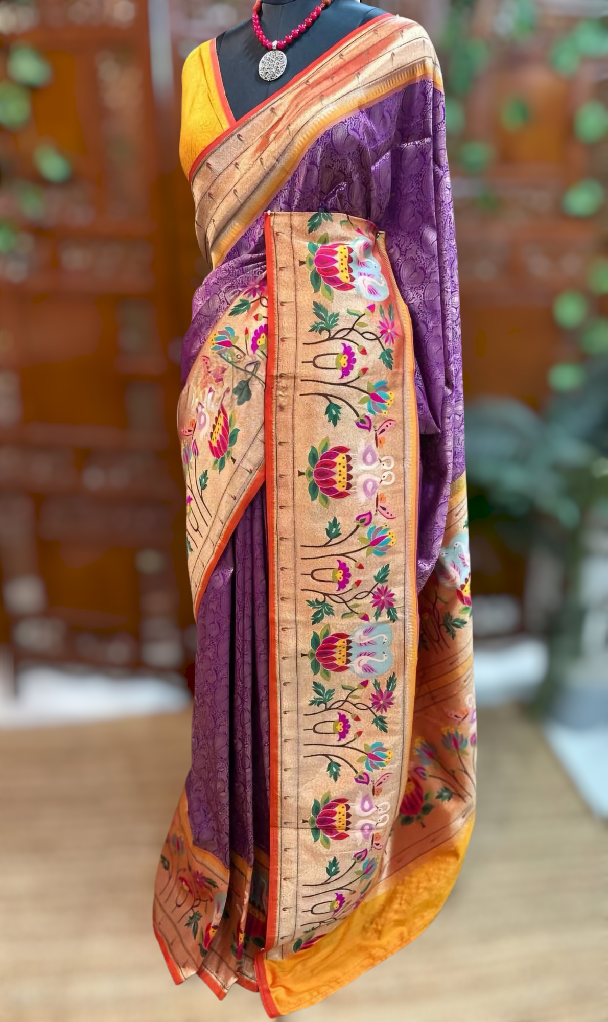 Banarasi brocade katan silk saree with paithani border- BP