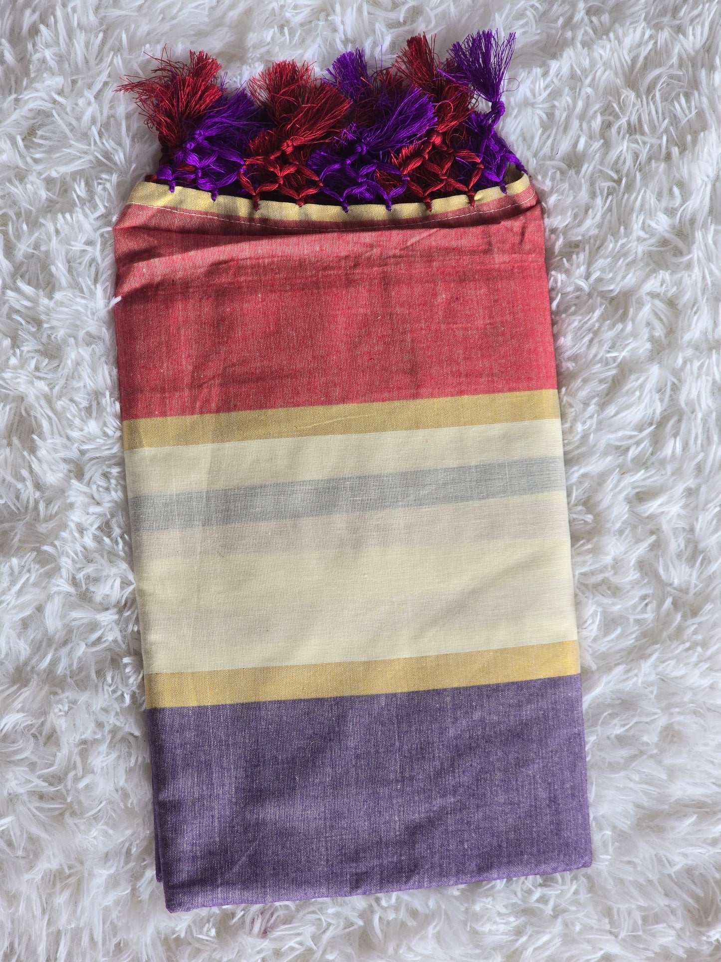 Onam cotton saree with multi color