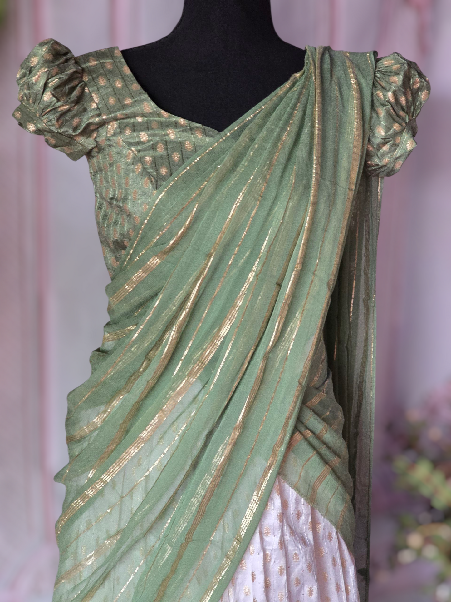 Double dye dhavani set(30-38 chest size)