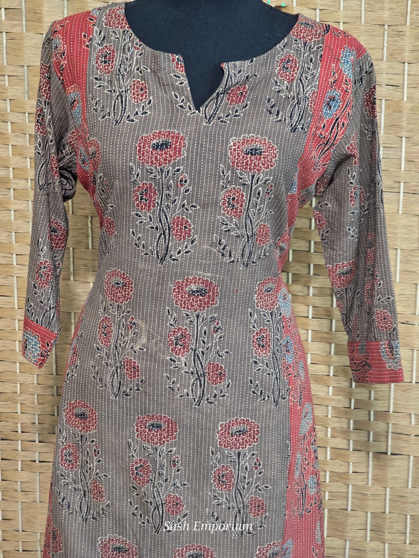 Cotton Ajrakh print A line Kurti