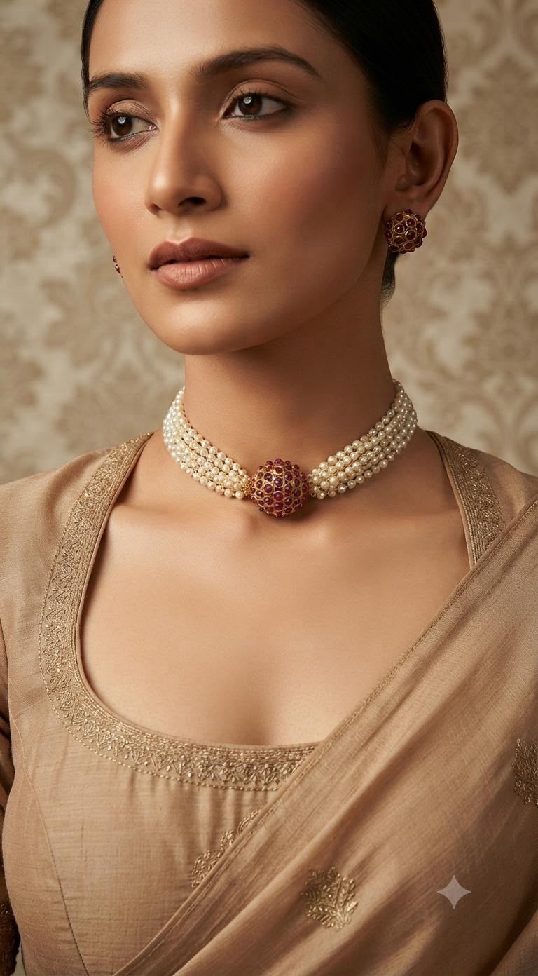 White beads choker